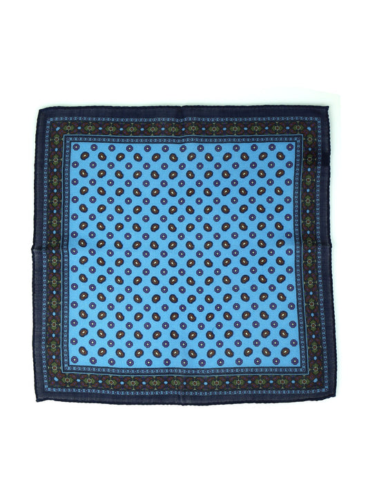 Light Blue Pocket Square in Wool and Cashmere NICOLA
