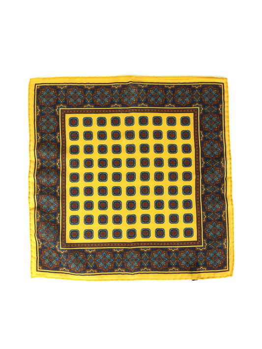 Yellow Wool and Cashmere Pocket Square SAMBA