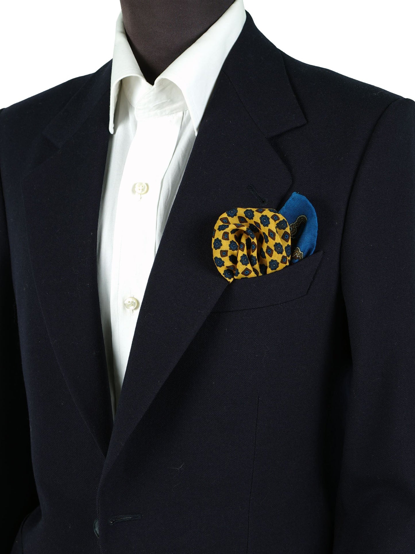 Yellow wool and cashmere pocket square DONATELLA