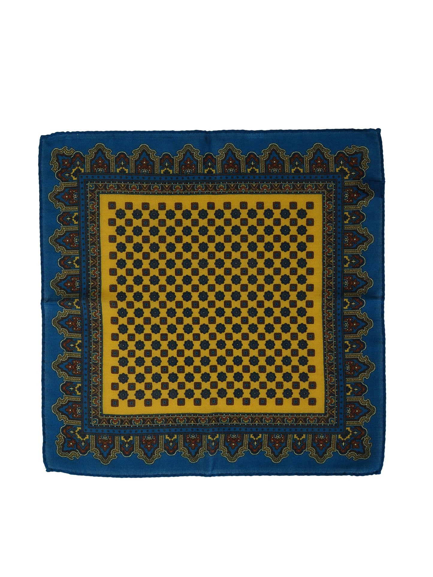 Yellow wool and cashmere pocket square DONATELLA