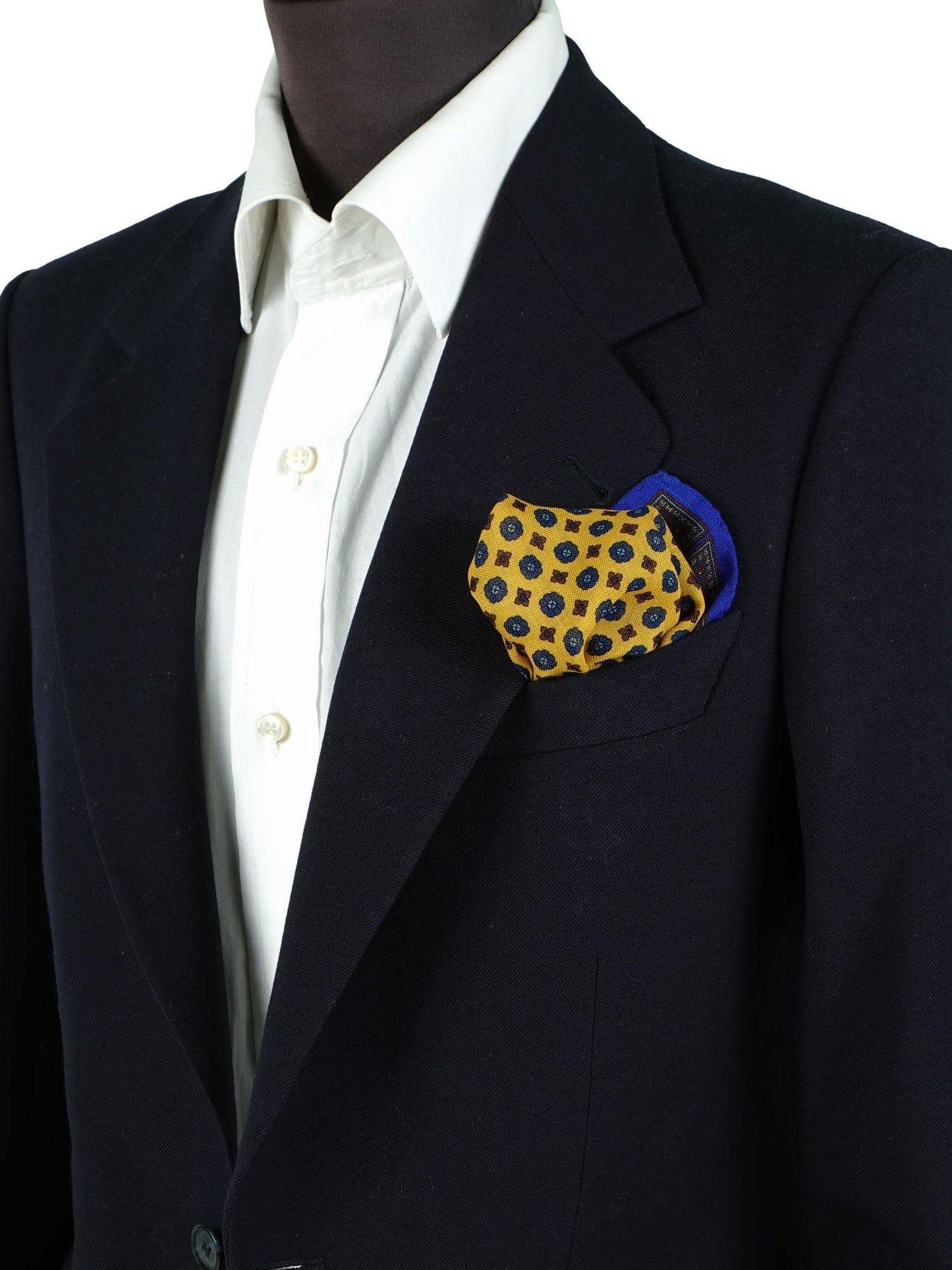 Yellow wool and cashmere pocket square ANGELA