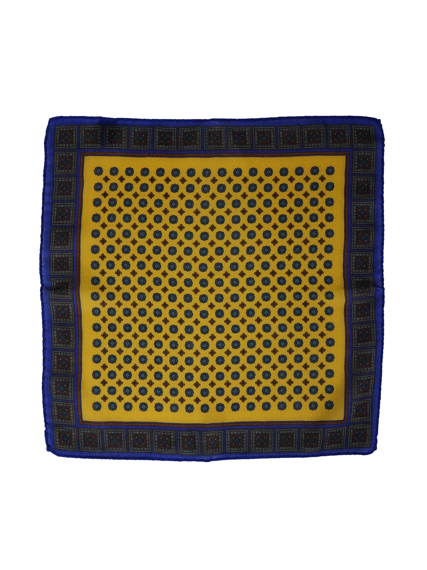 Yellow wool and cashmere pocket square ANGELA