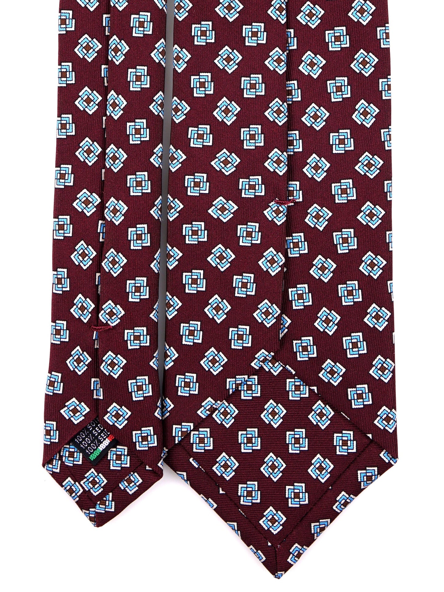Cravatta 3 pieghe POLARIS in seta stampata inglese bordeaux