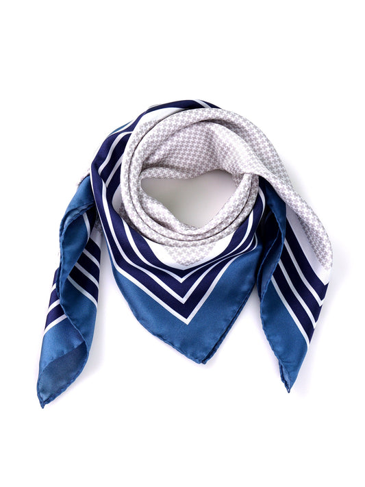 Grey printed silk POL foulard