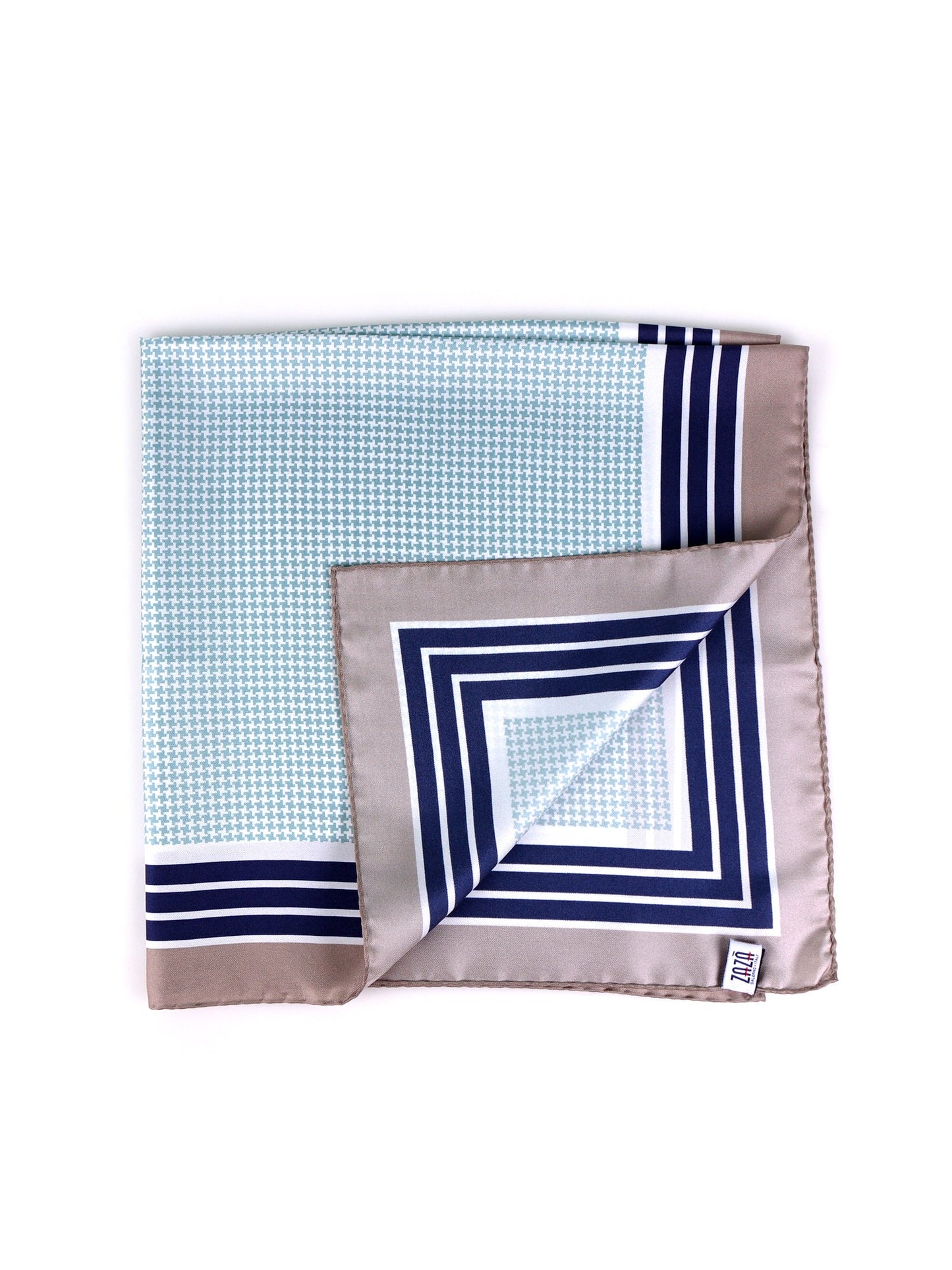 POL light green printed silk foulard
