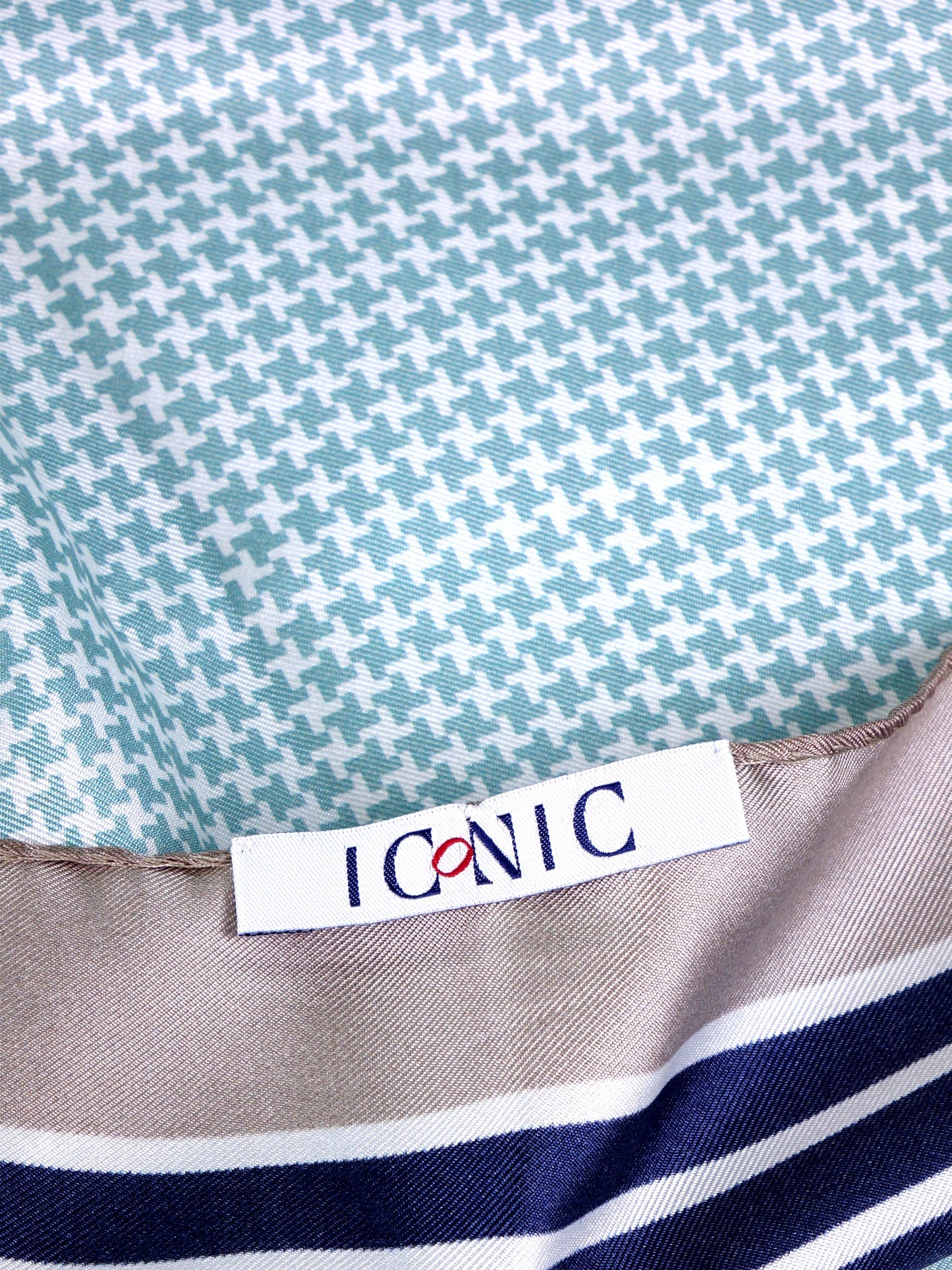 POL light green printed silk foulard