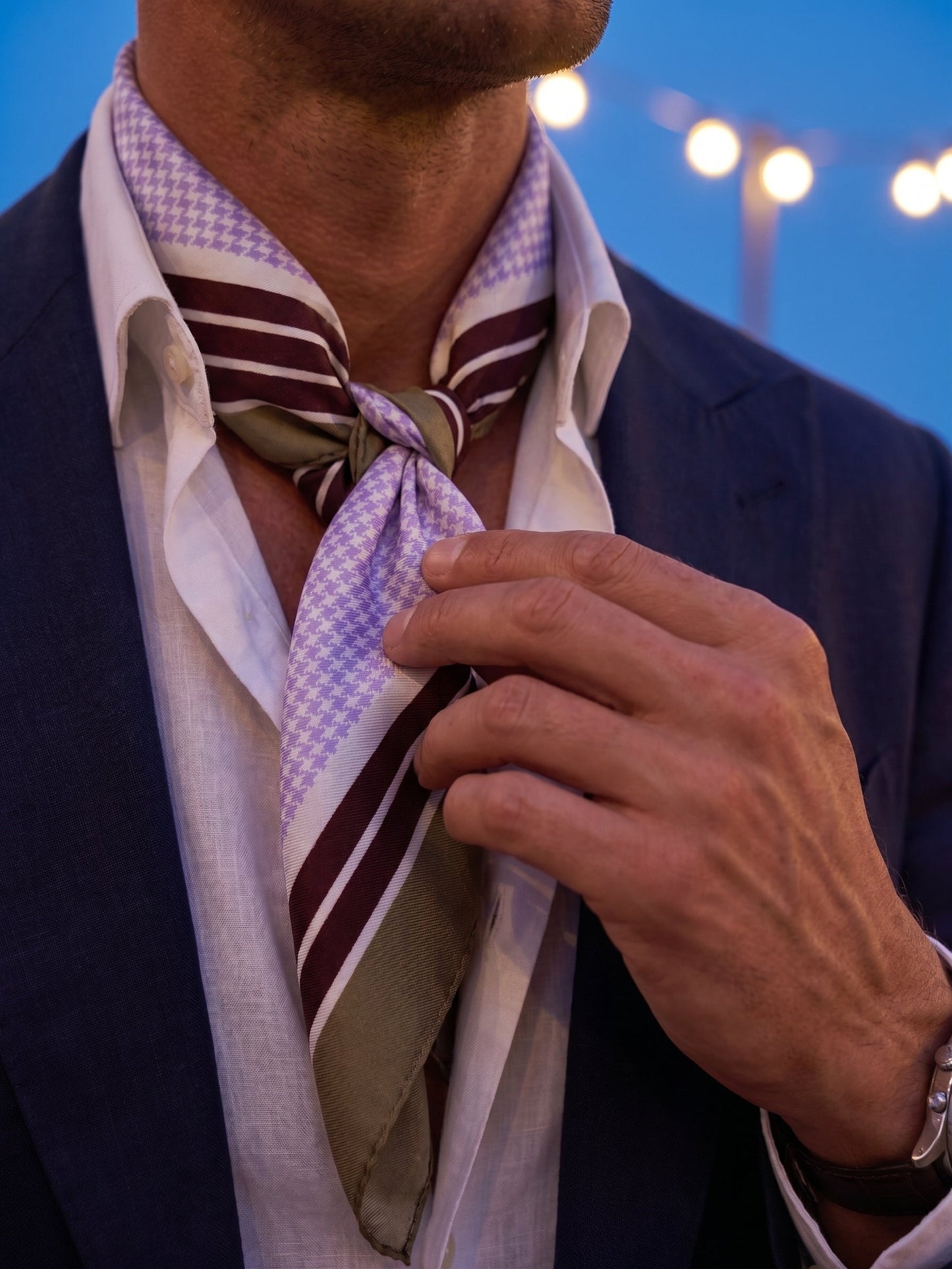 POL foulard in lilac printed silk
