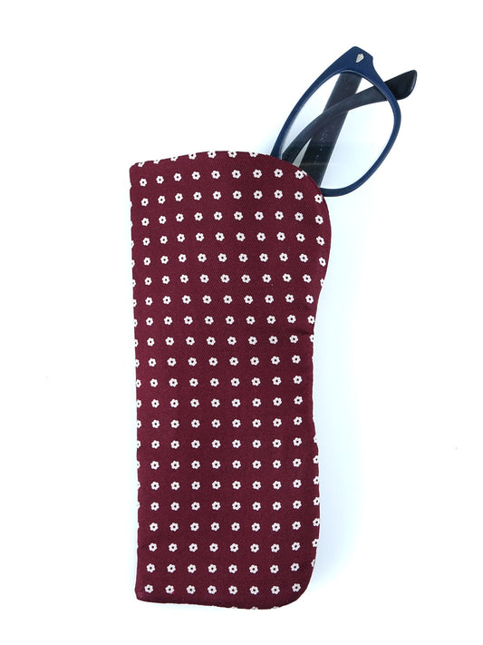 Bordeaux Printed Silk Eyeglass Case RENATA