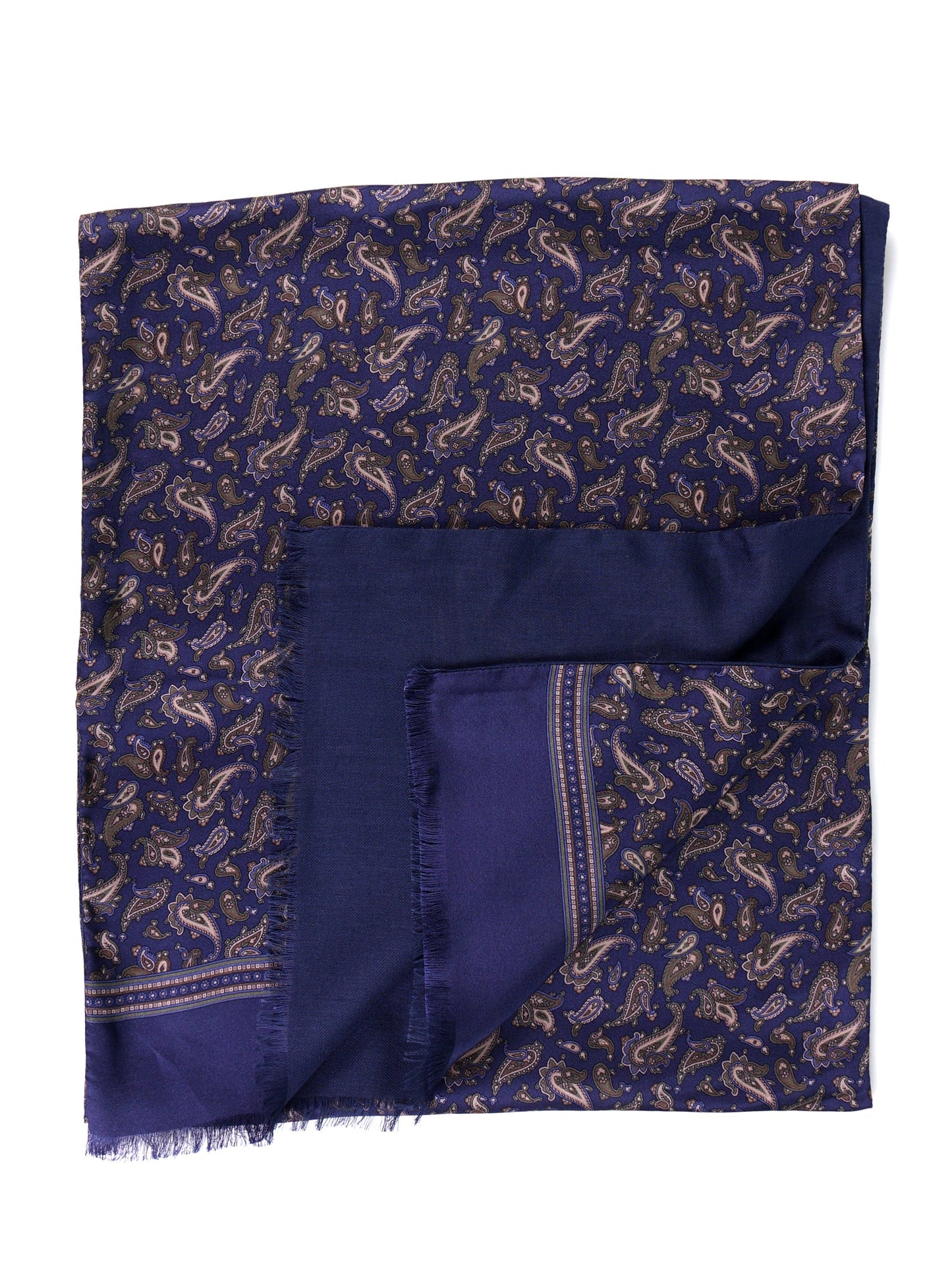 PRICE blue printed silk/wool double-faced scarf