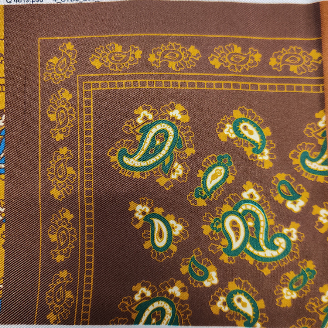 Fazzoletto da taschino CACHEMIRE in seta twill stampata