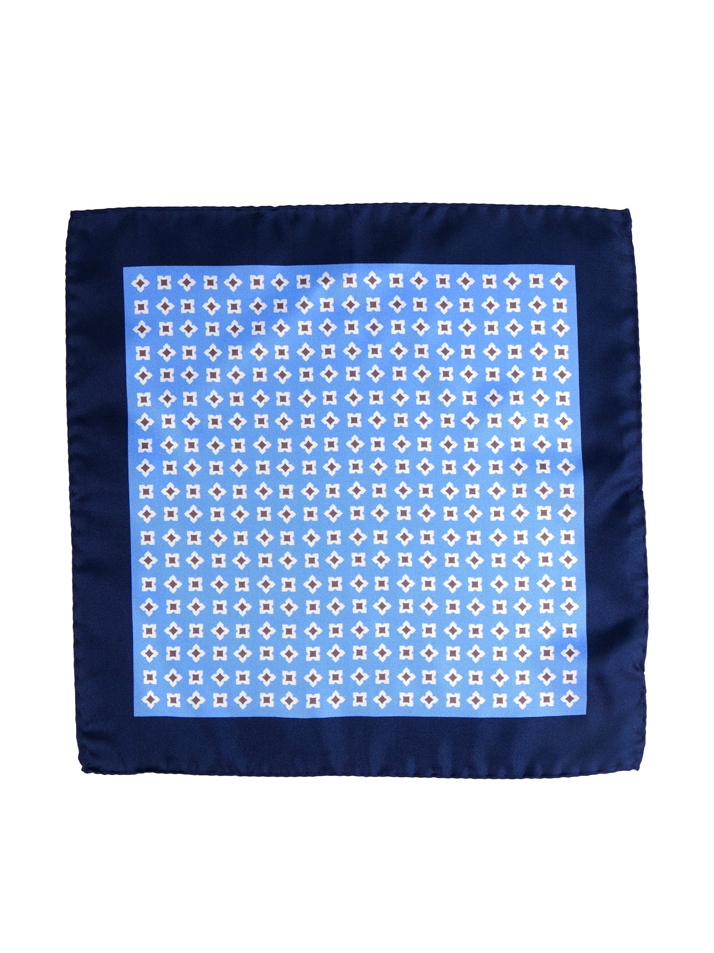 Light blue printed silk pocket square RAVEN