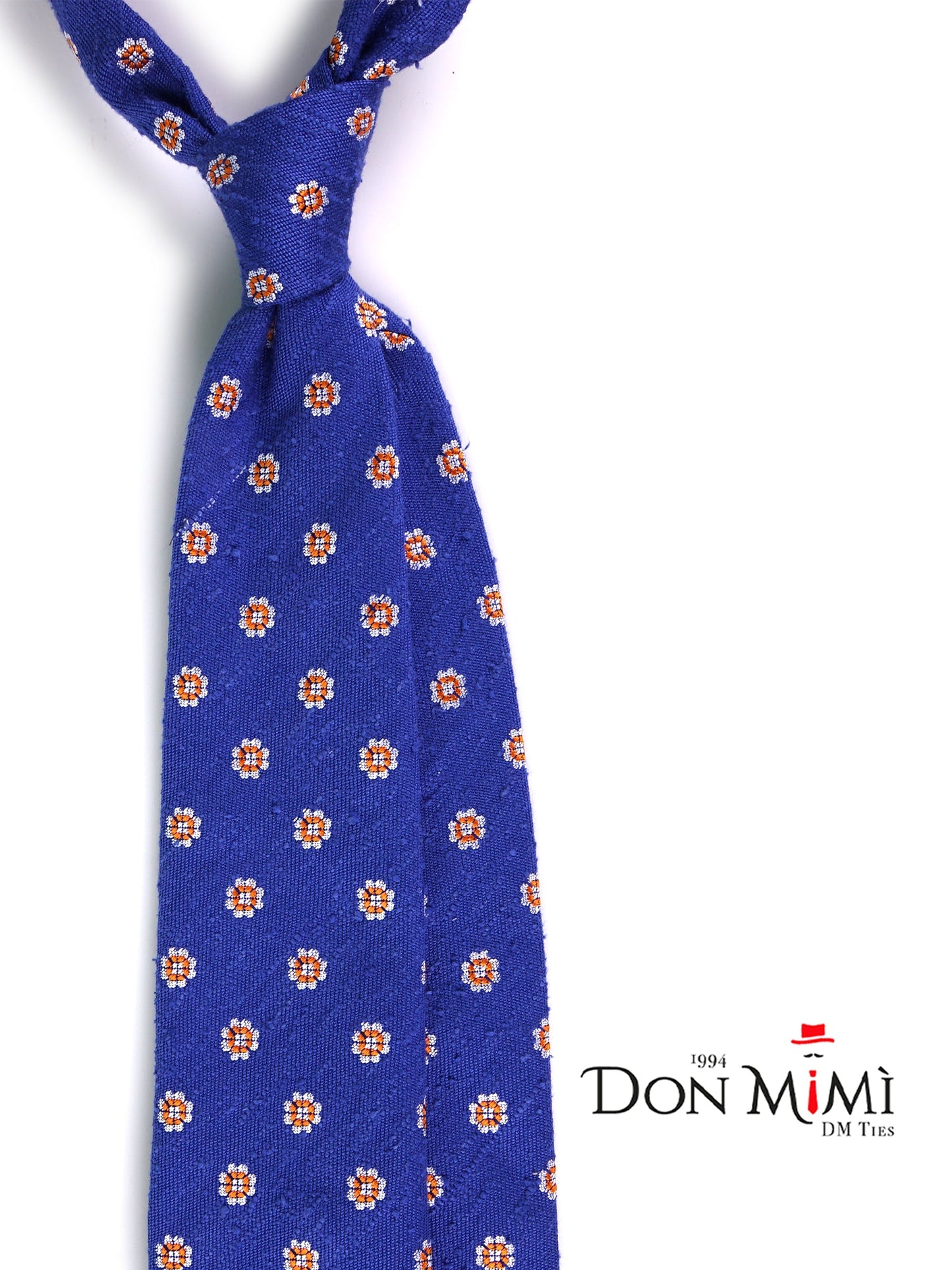Tie 3 Folds electric blue ROYAL Shantung silk