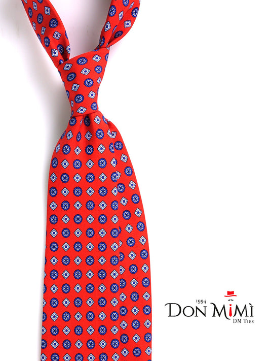 3 Fold Tie red REDDANCE English printed silk