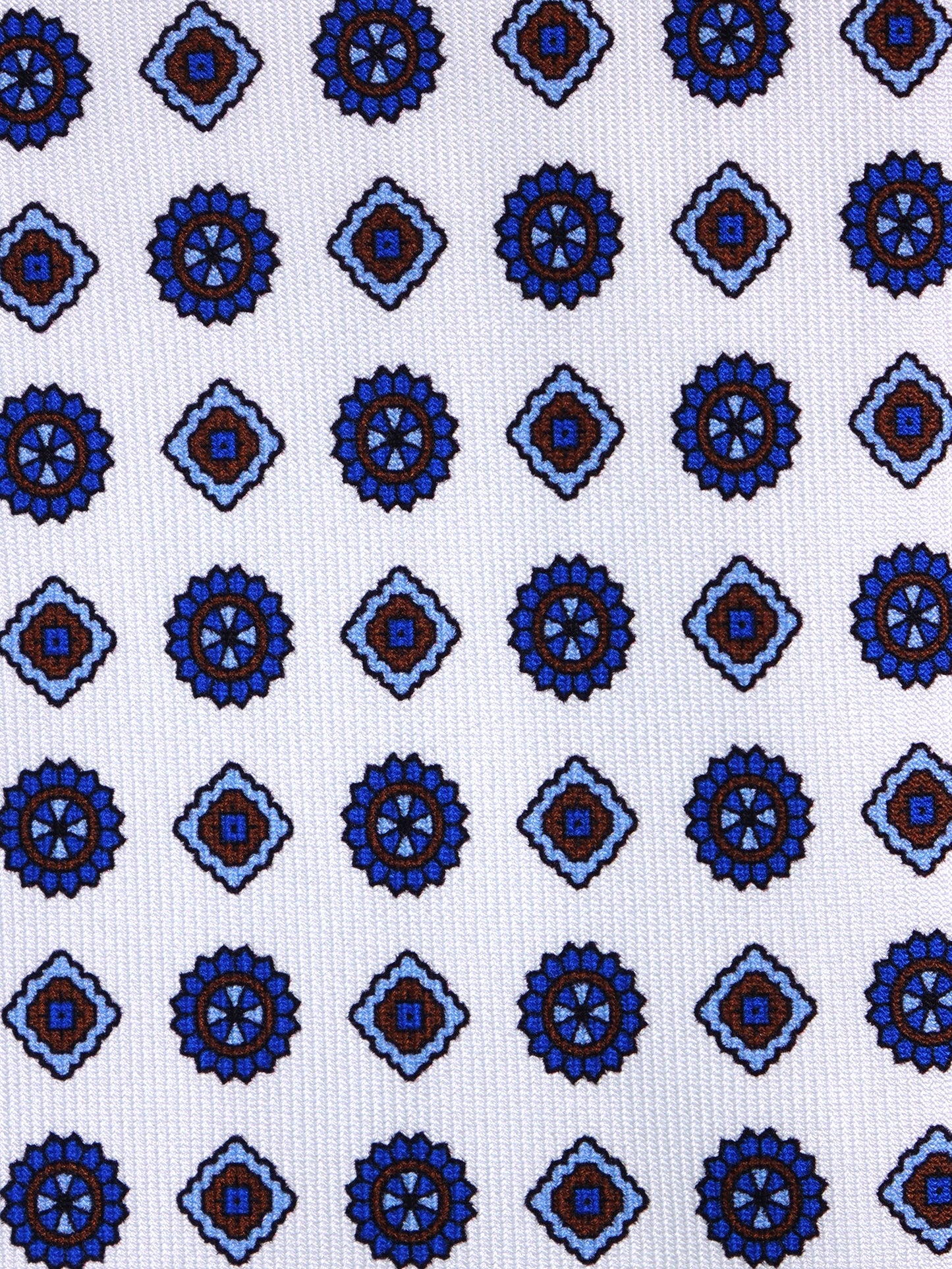 3 Fold Tie white REDDANCE English printed silk