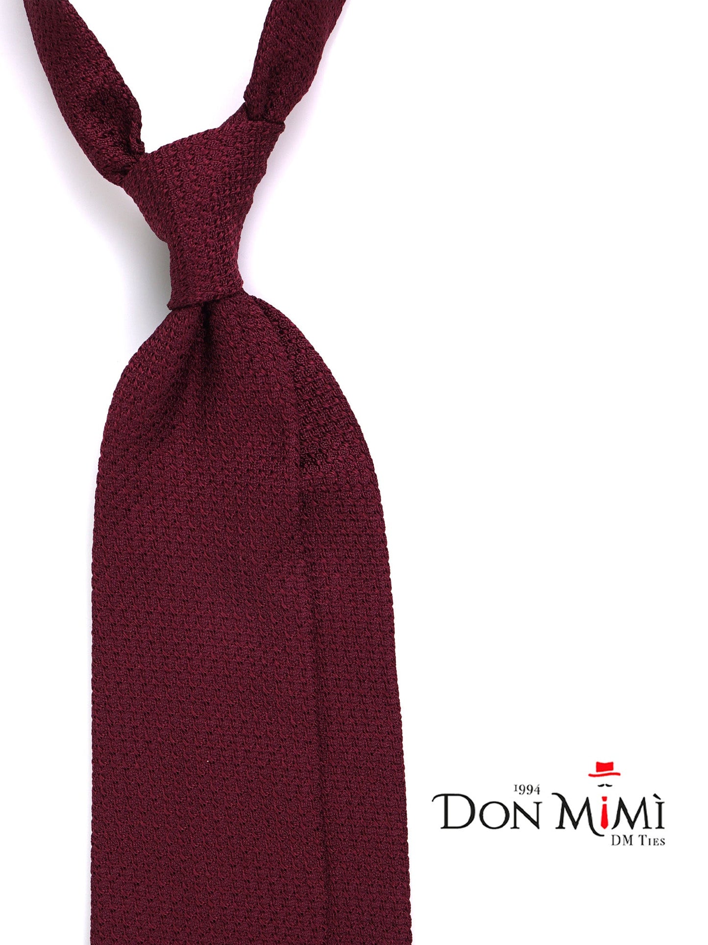 REDHOOD 3-Fold Burgundy Silk Genadine Tie
