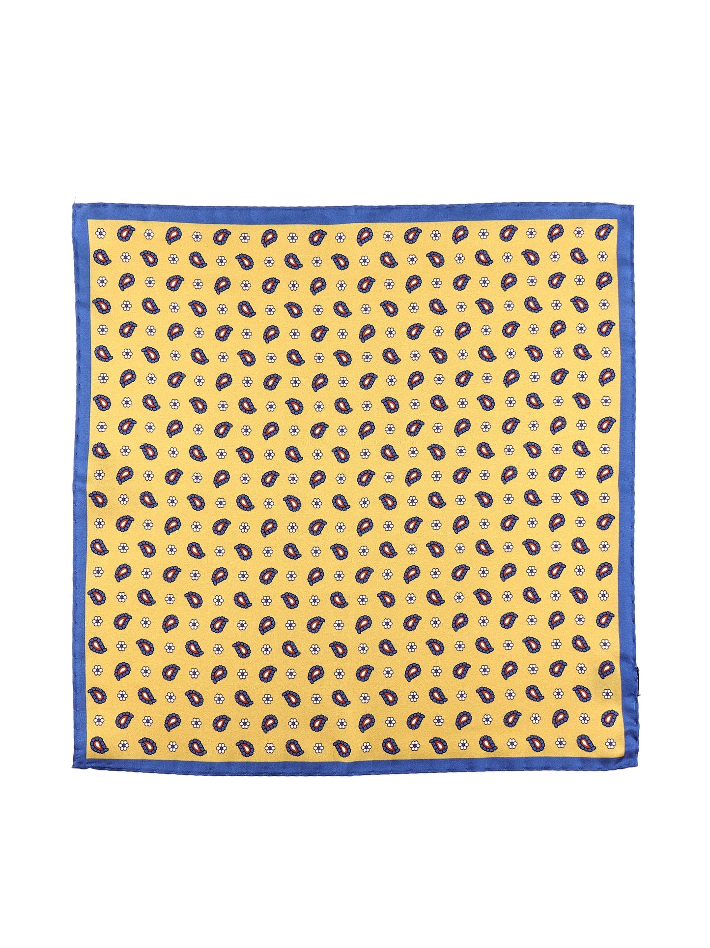 Fazzoletto da taschino giallo in seta stampata REED