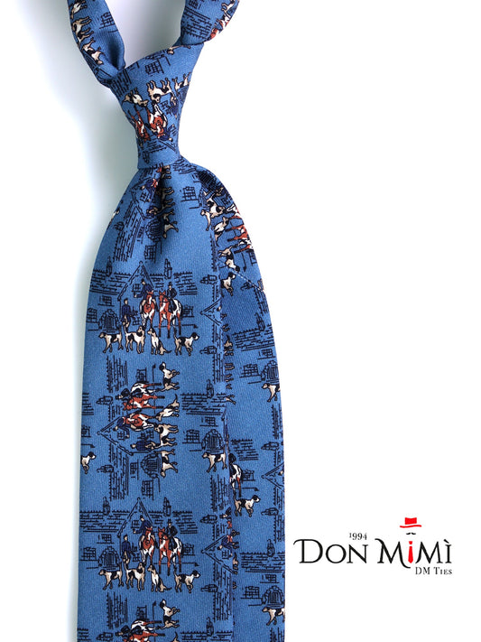 REGALE 3-fold tie in avion blue challis wool
