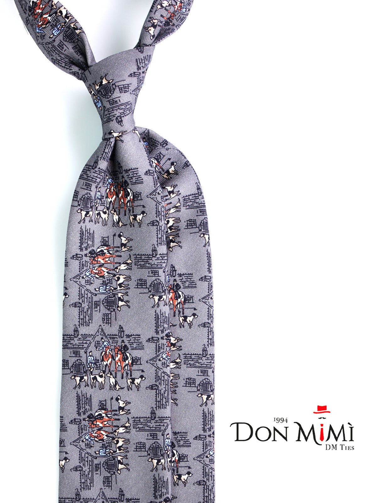 REGALE 3-fold tie in grey wool challis