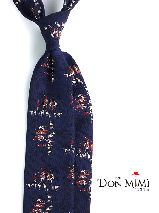REGAL 3-fold tie in navy blue challis wool