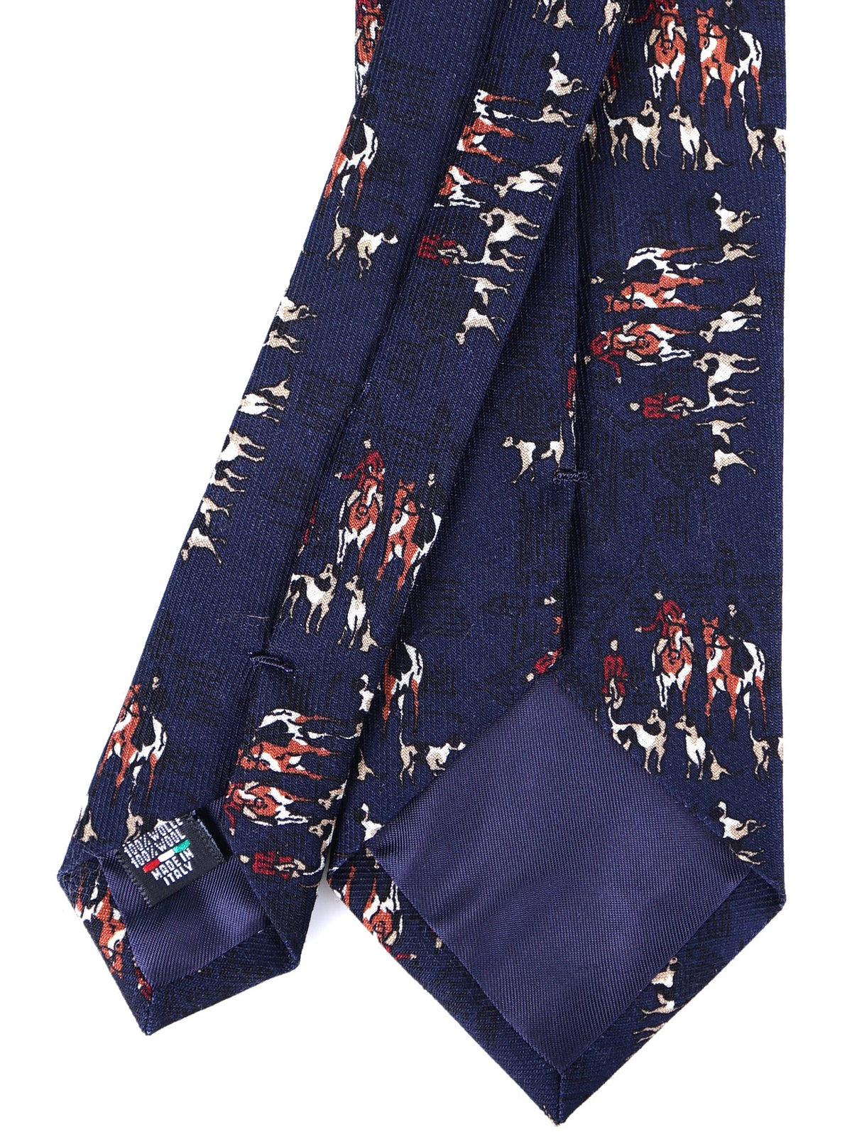 REGAL 3-fold tie in navy blue challis wool