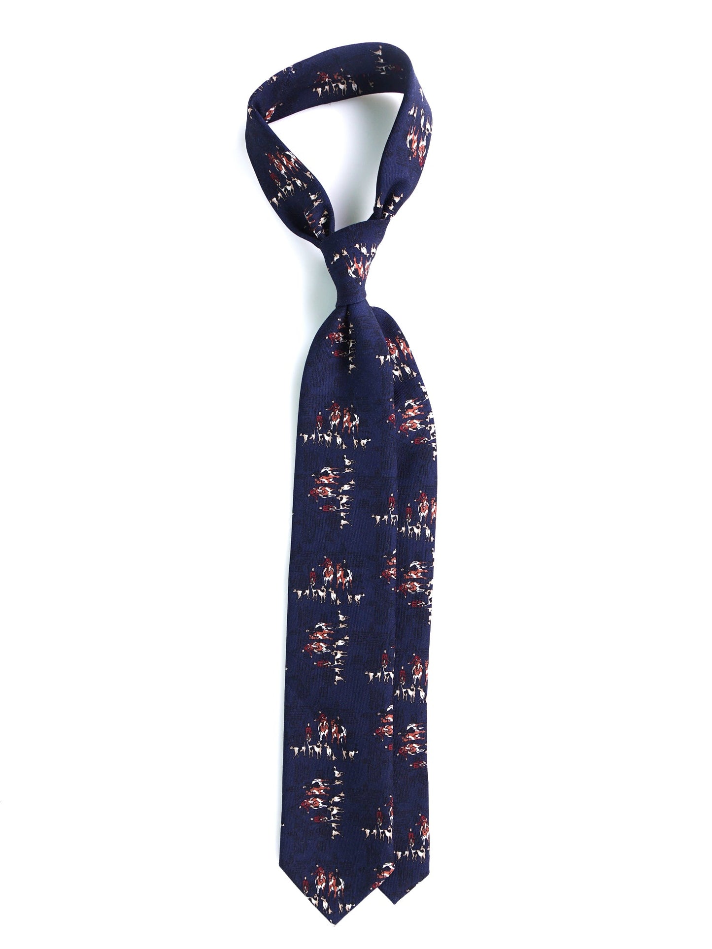 REGAL 3-fold tie in navy blue challis wool