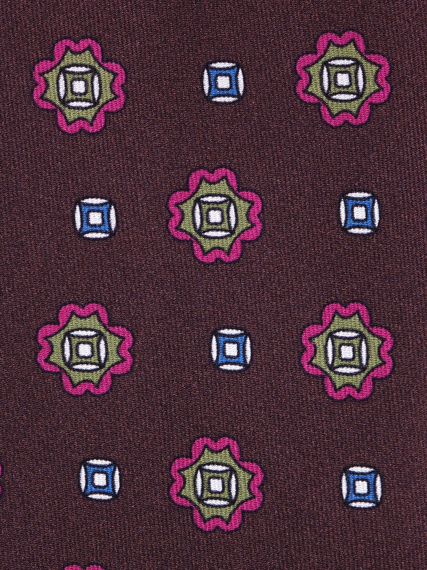 RIFF dark brown printed silk 3-fold tie