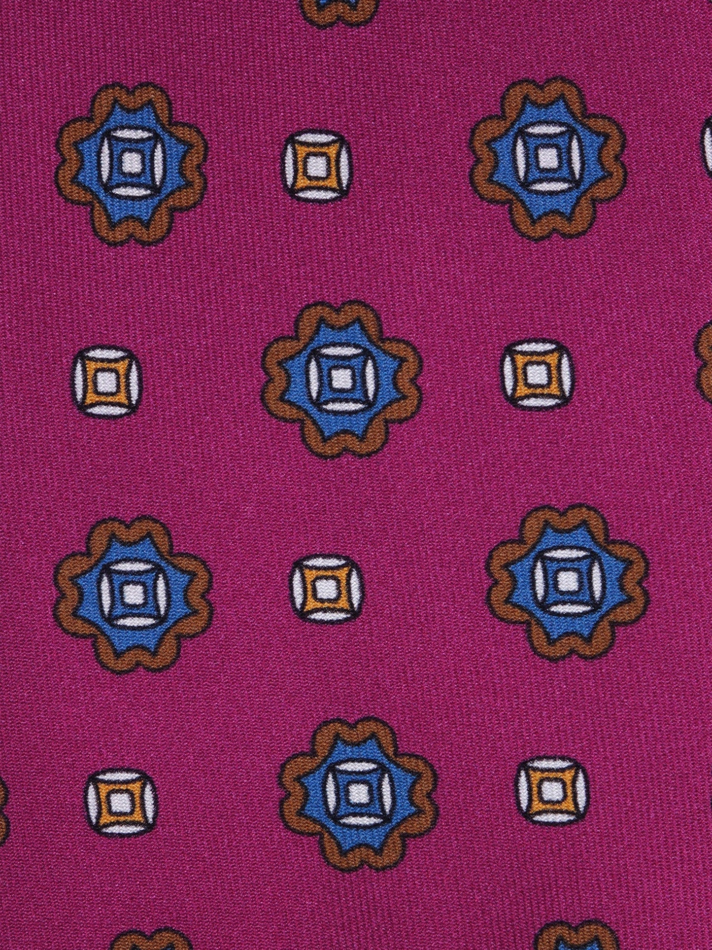 RIFF lilac printed silk 3-fold tie
