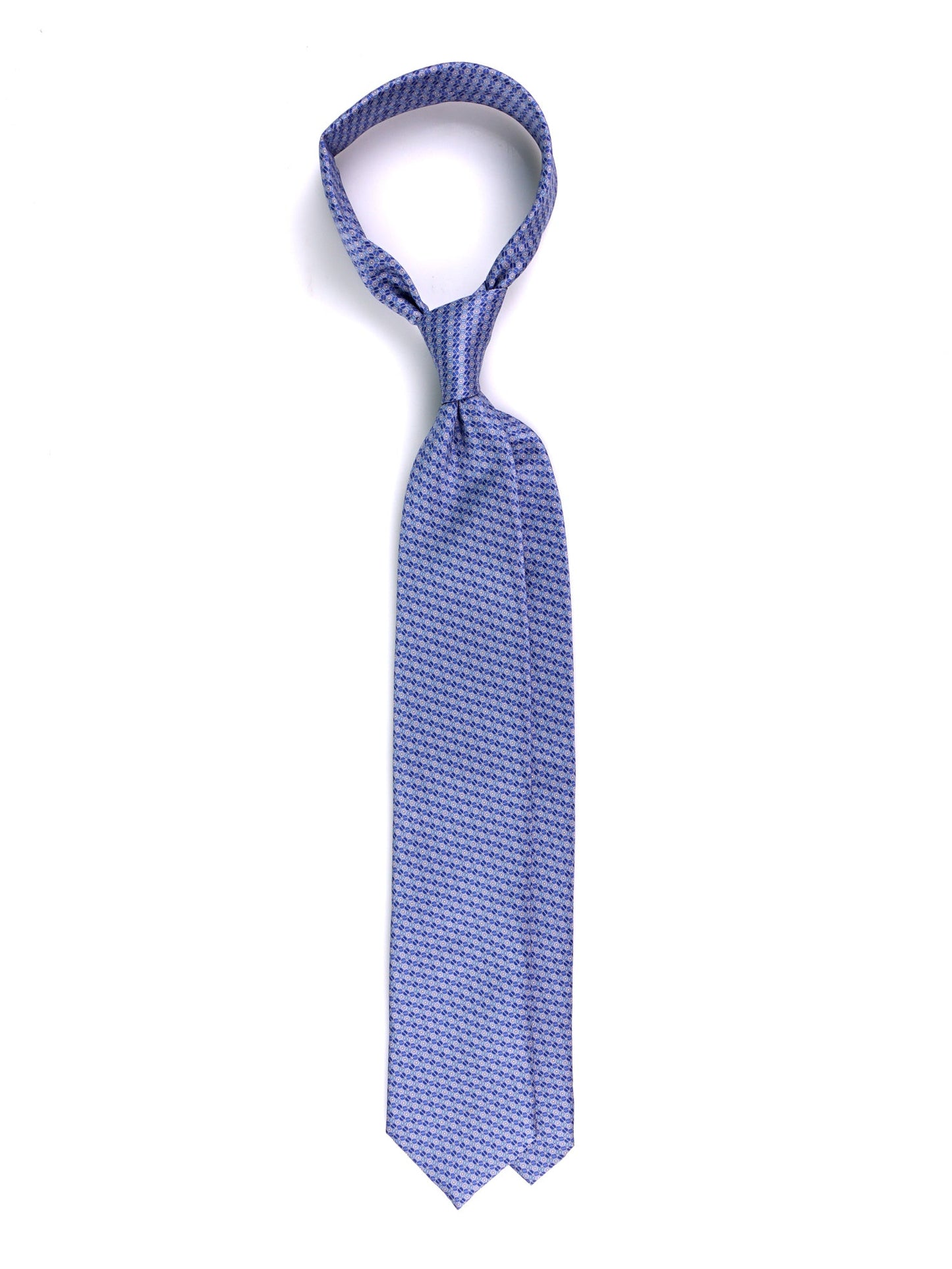 RIFUSE 3 fold tie in grey printed silk