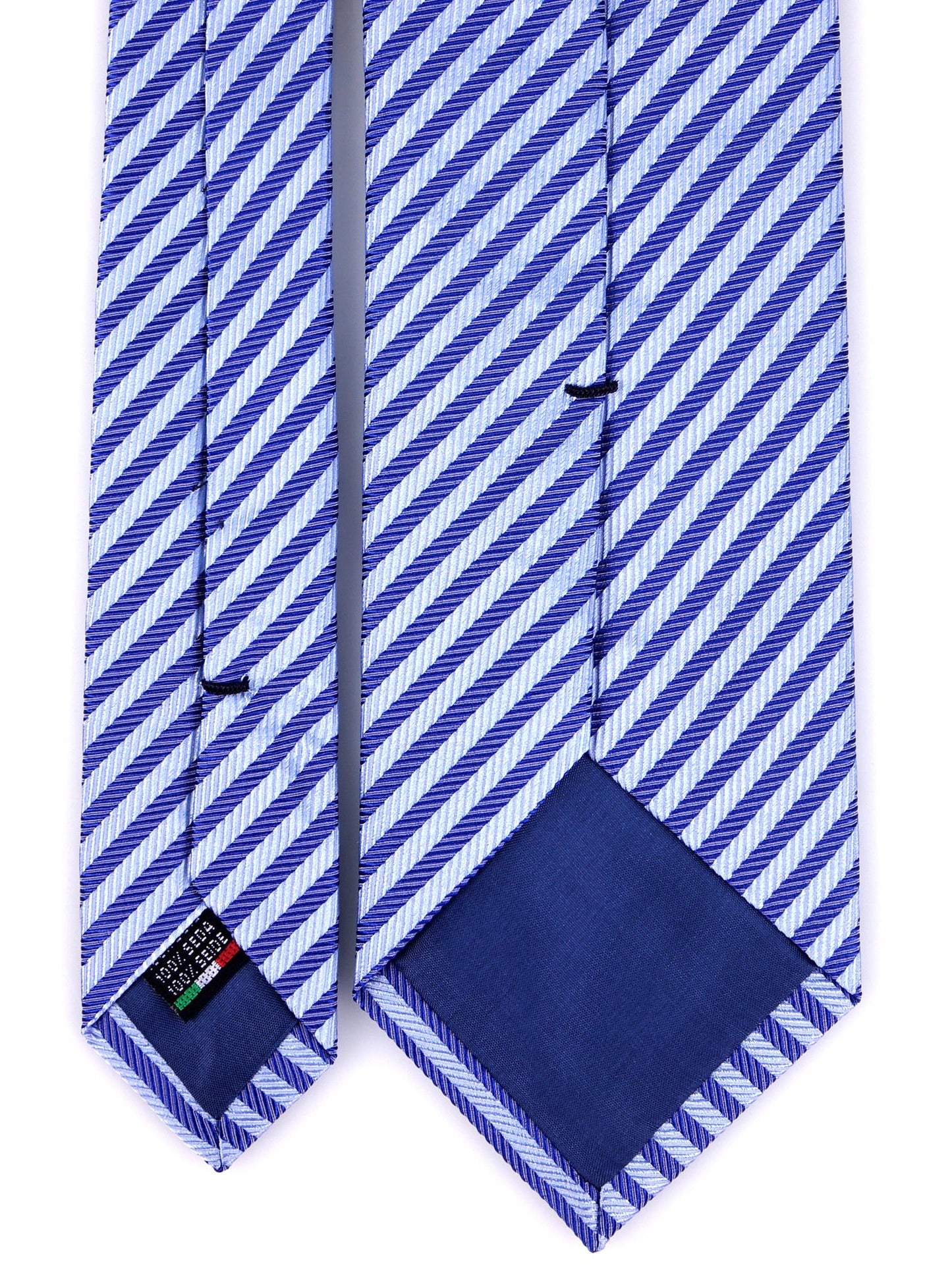 RIGOLA 3-fold tie in blue woven silk