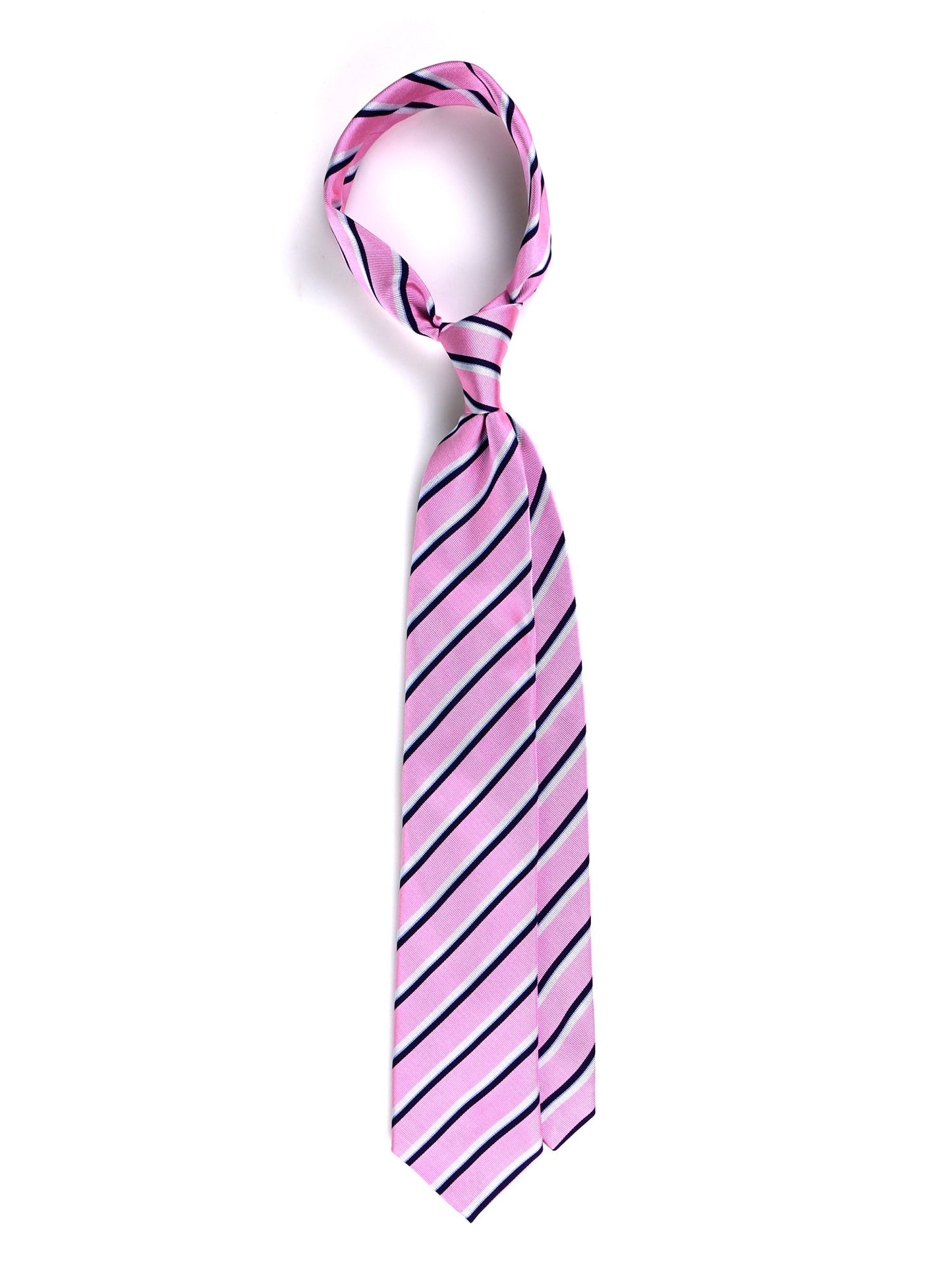 RINA 3-fold tie in pink woven silk