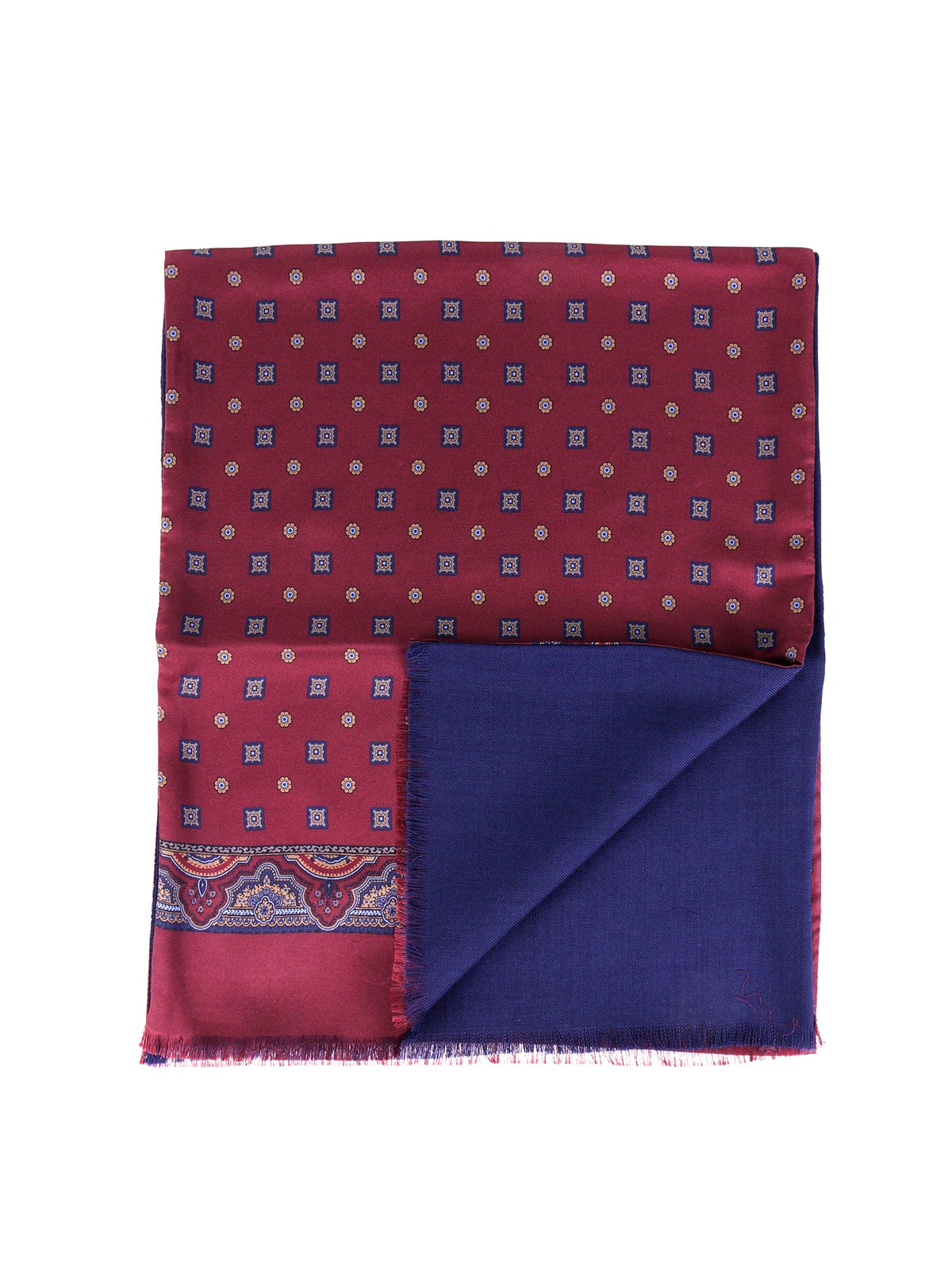 Burgundy double-sided silk\wool scarf ROBERT