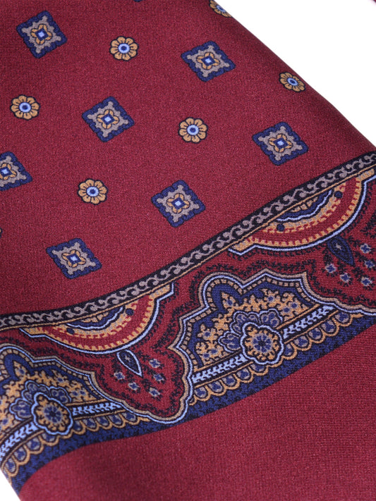 Burgundy double-sided silk\wool scarf ROBERT