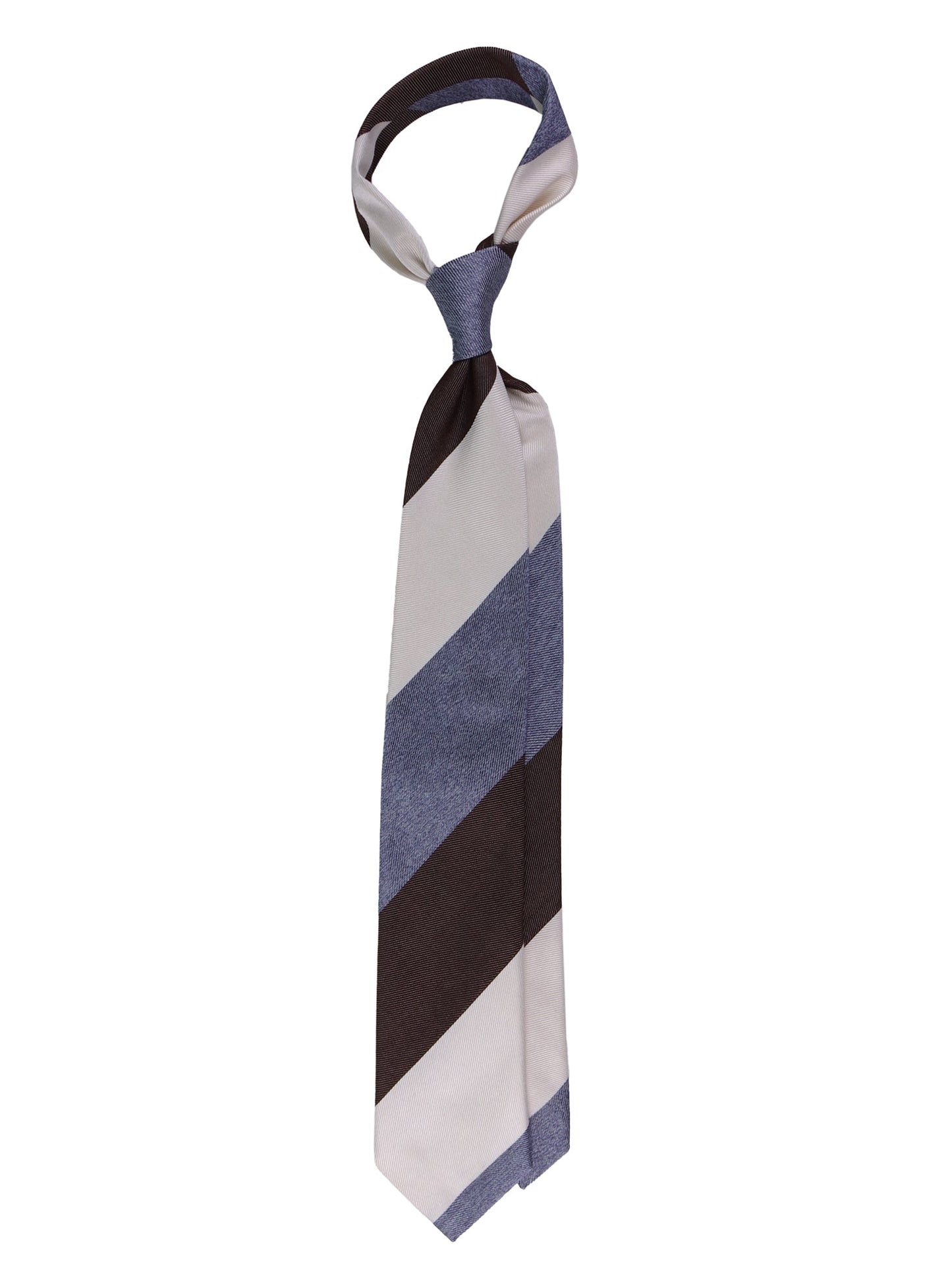 ROCKY 3 fold tie in blue jacquard silk