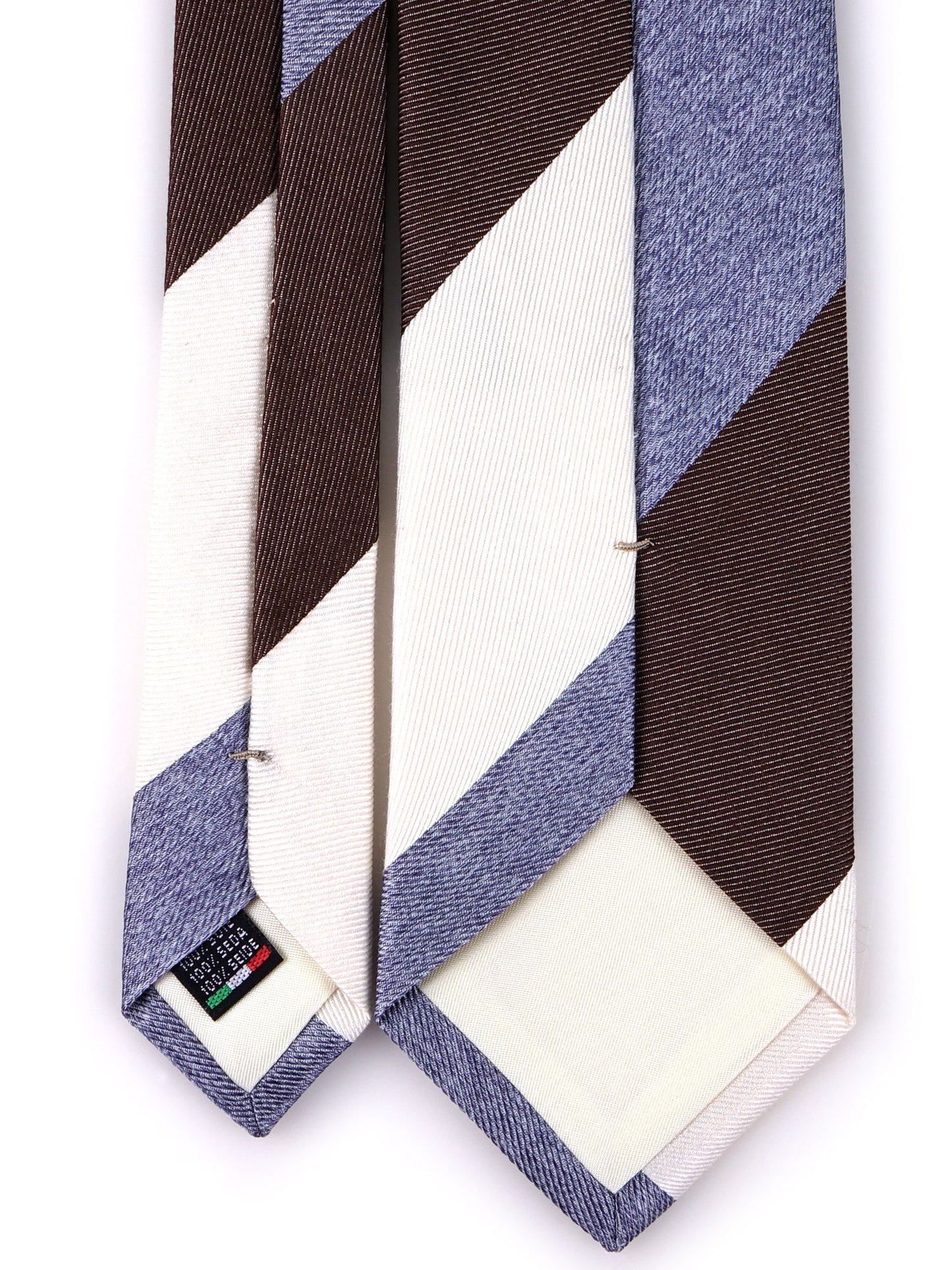 ROCKY 3 fold tie in blue jacquard silk