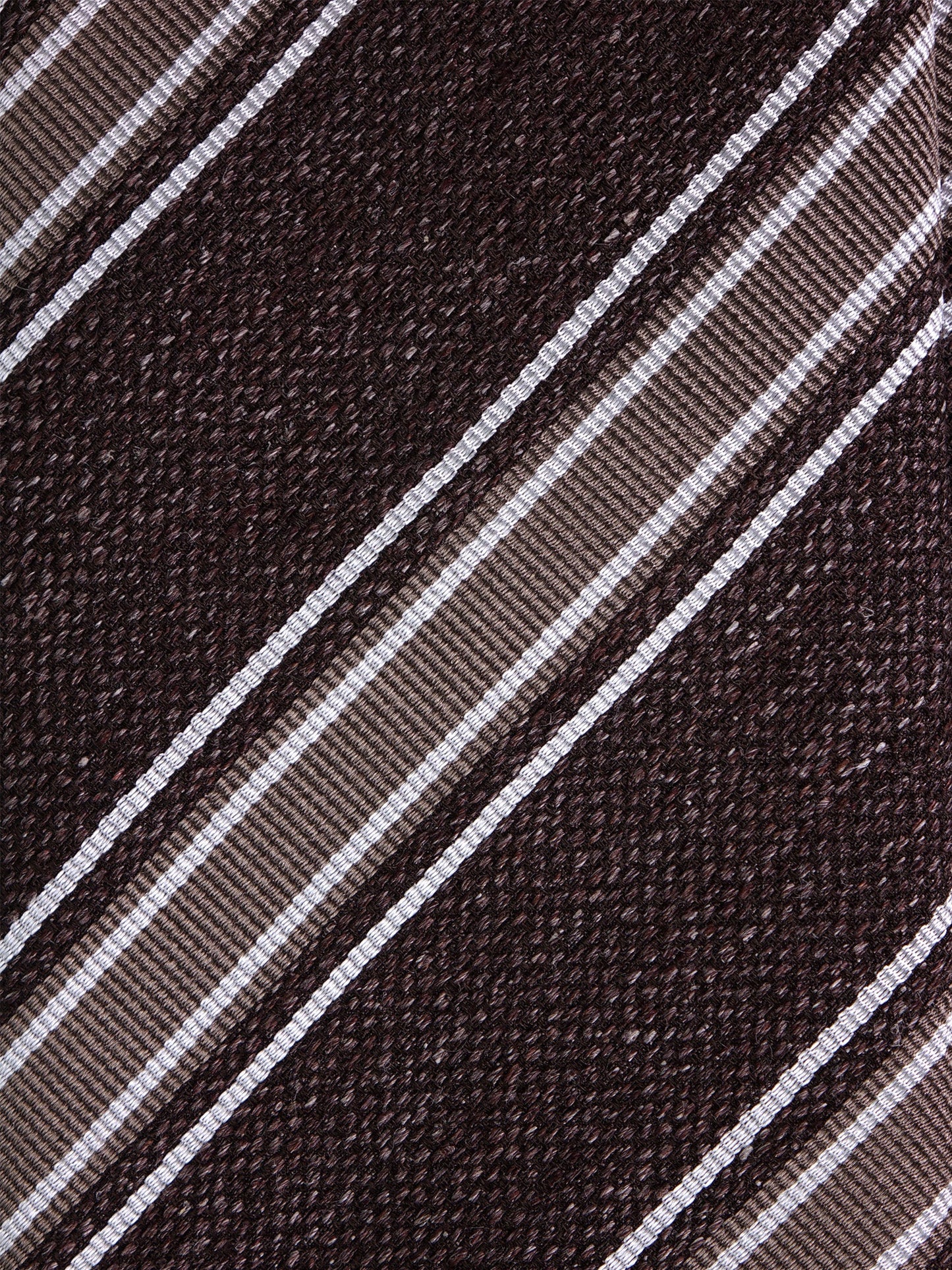 ROSARY 3-fold brown silk linen tie
