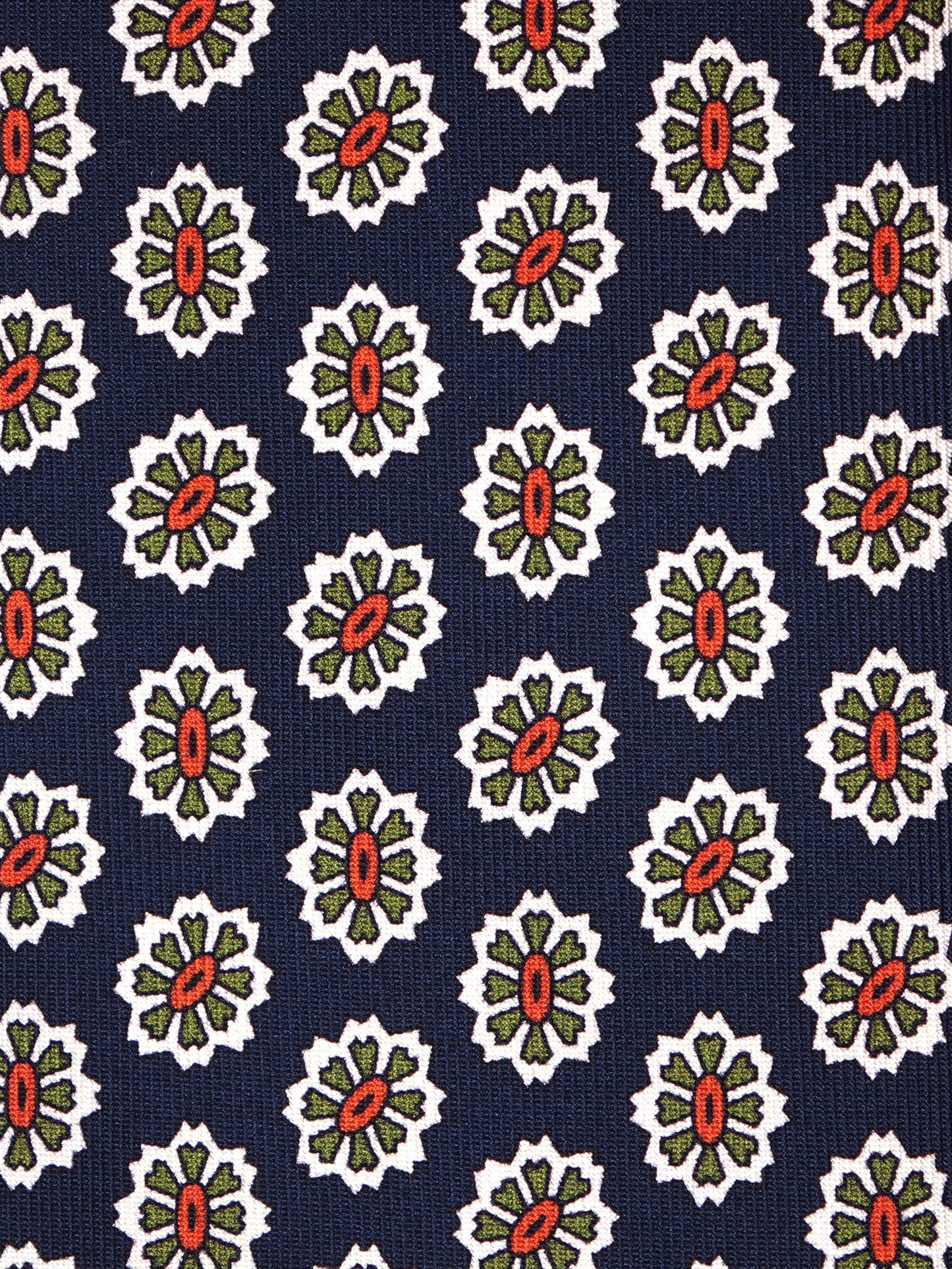 Cravatta 3 pieghe ROUGE in seta stampata navy