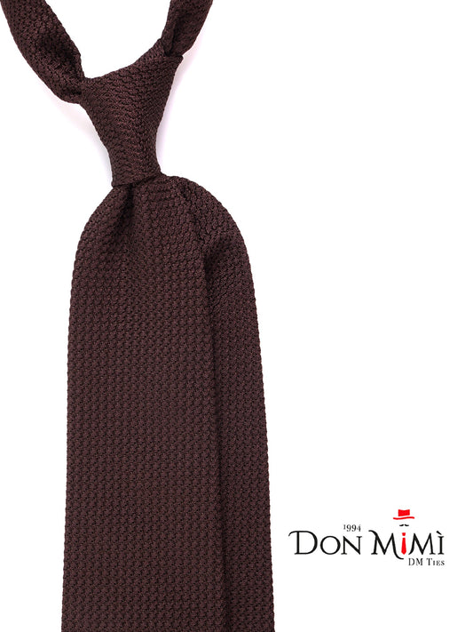 RUBINO 3-Fold Tie in Brown Silk Genadine