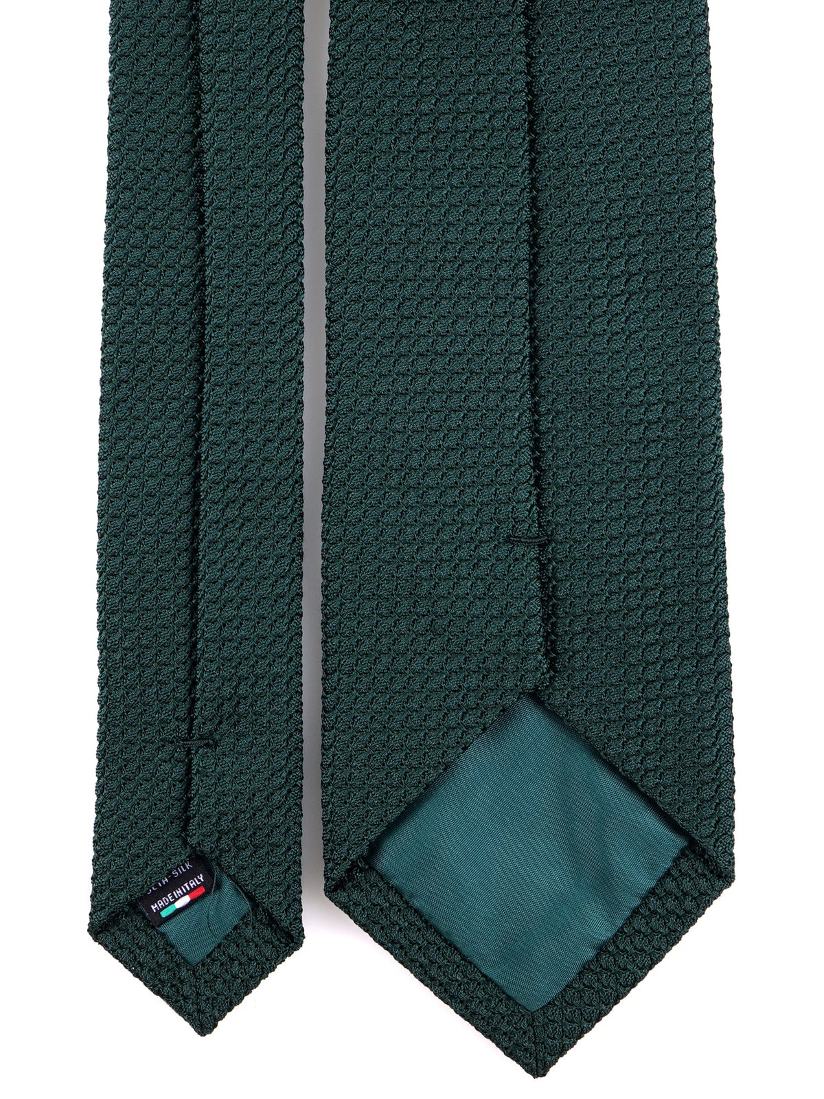 RUBINO 3 Folds Tie in dark green silk genadine