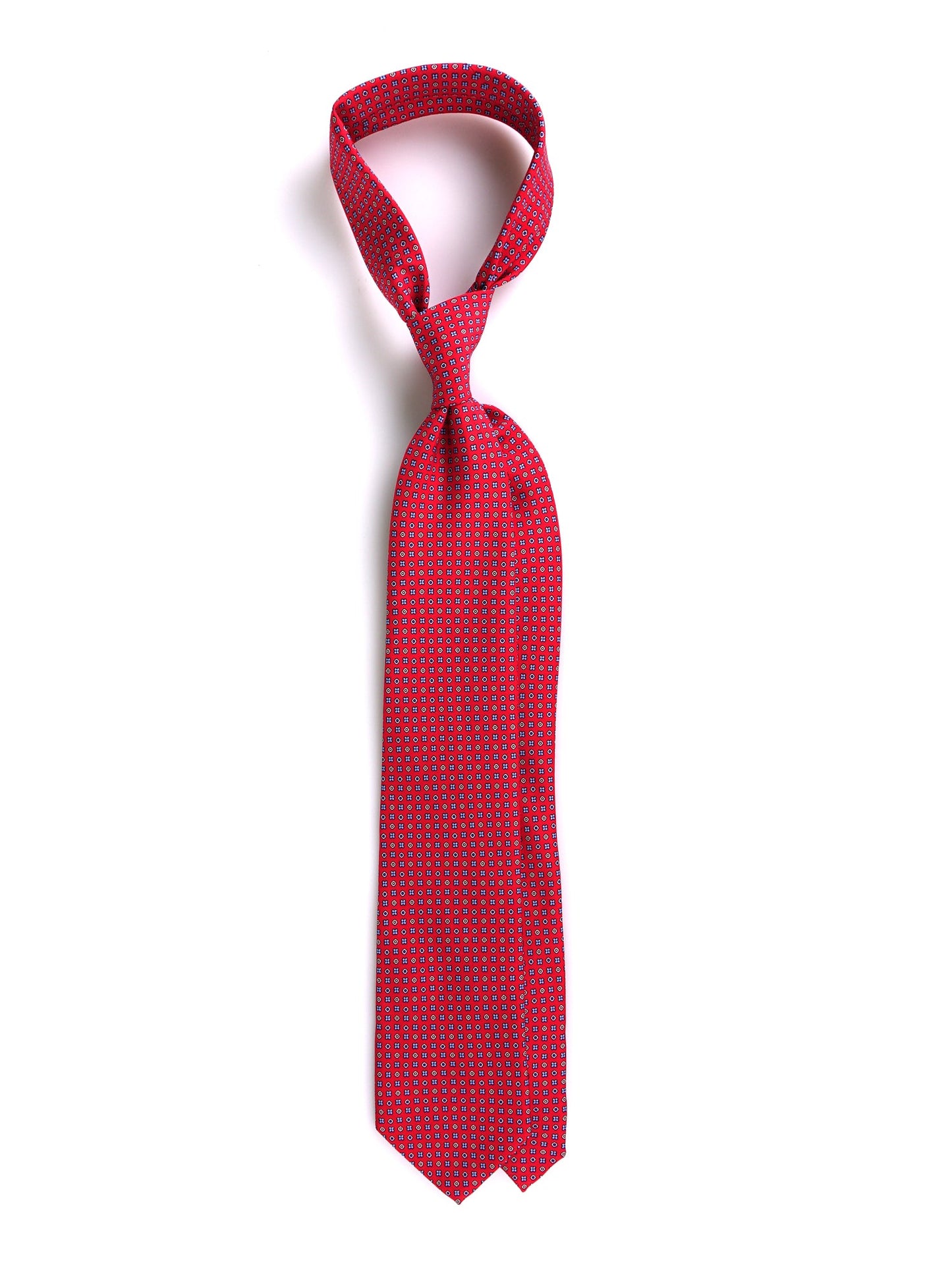 3 Fold Tie NAVì red English printed silk