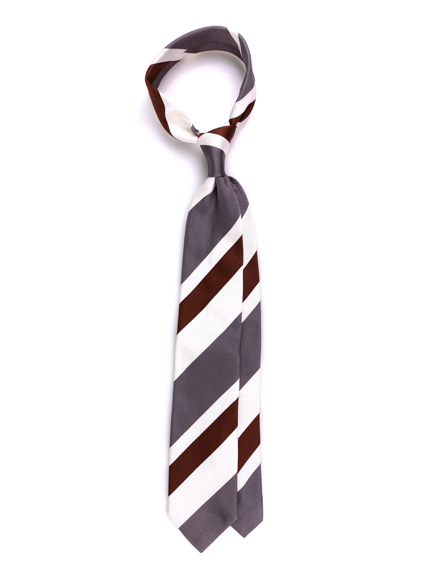 3-fold tie RUE in Beige jacquard silk