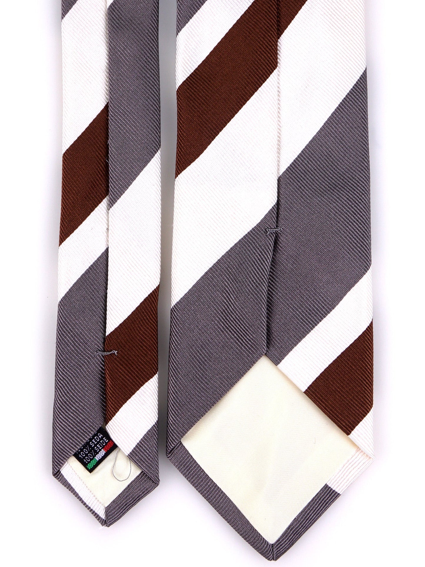 3-fold tie RUE in Beige jacquard silk