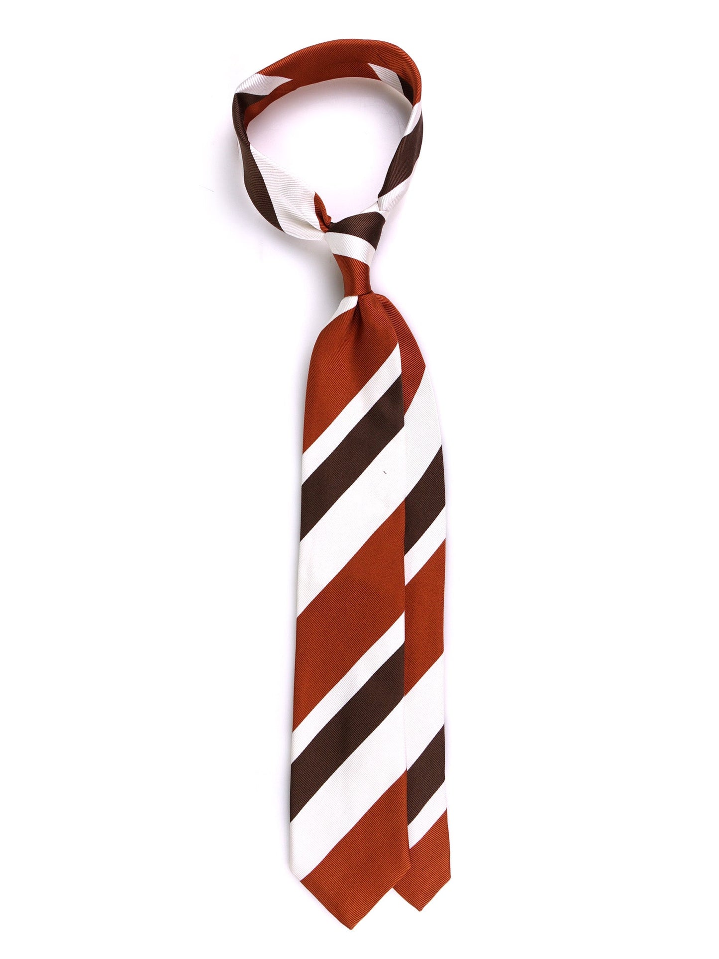 RUE 3-fold Tie in Brown Jacquard Silk