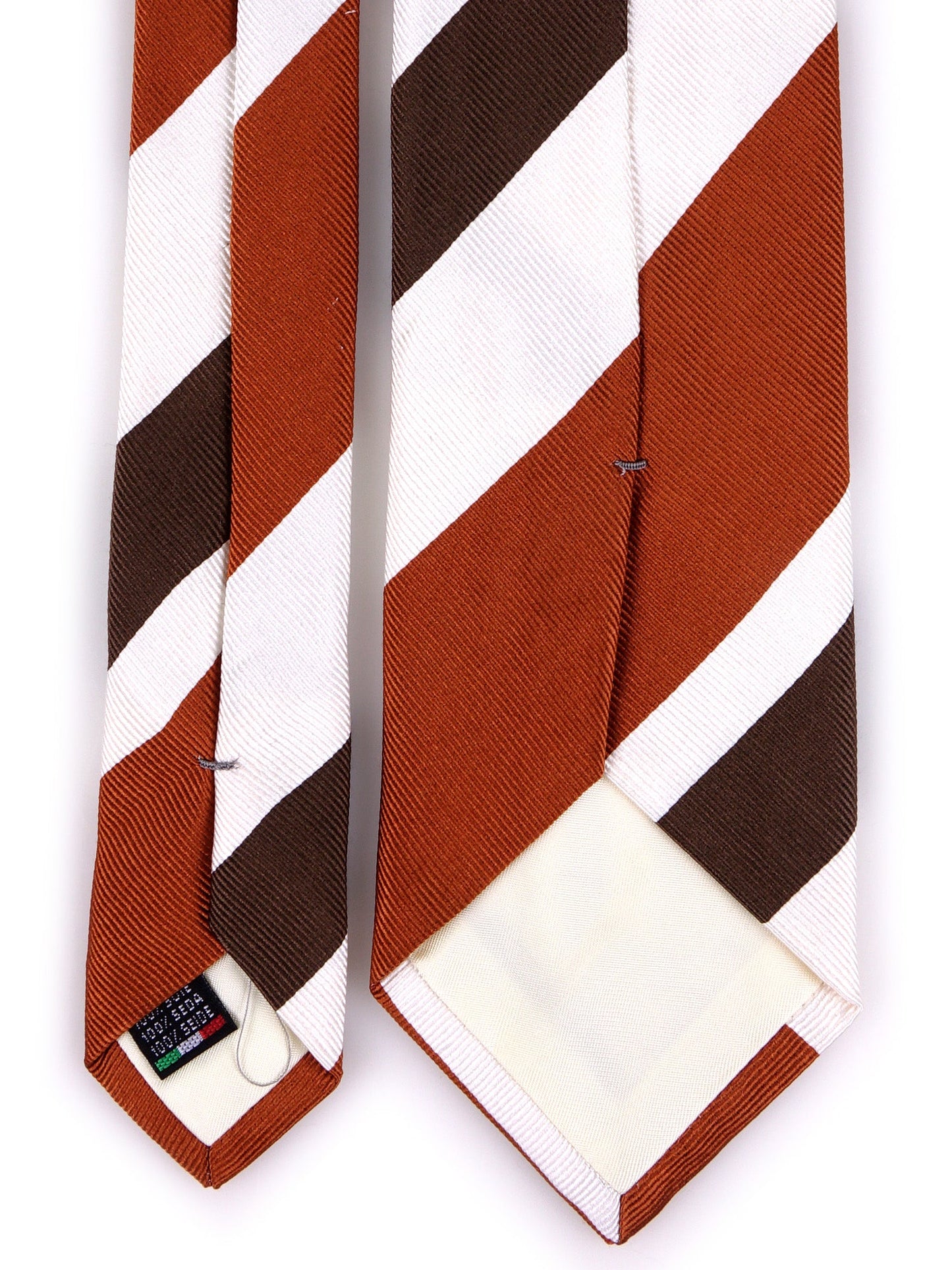 RUE 3-fold Tie in Brown Jacquard Silk