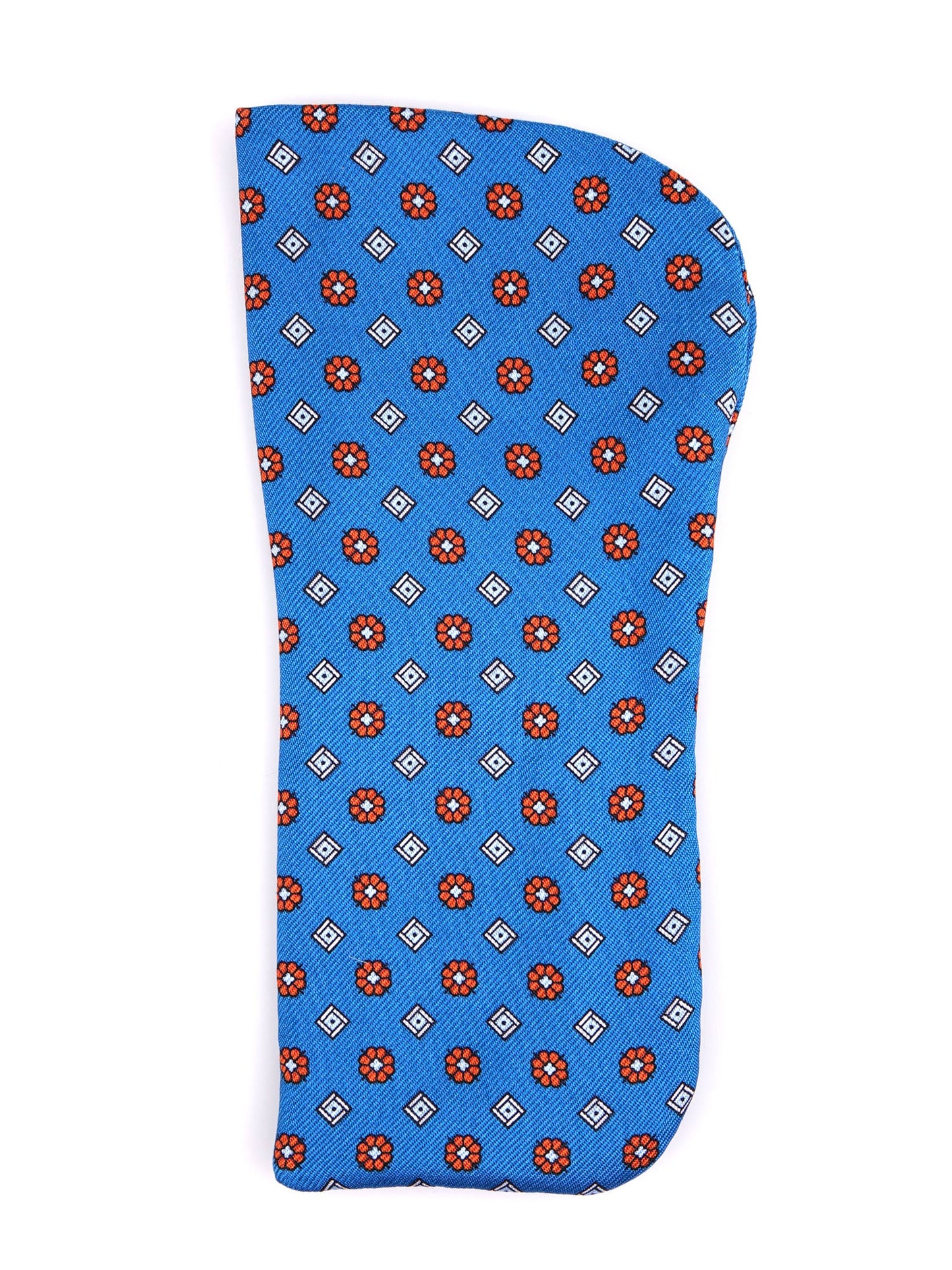 SABATA teal glasses case in English printed silk