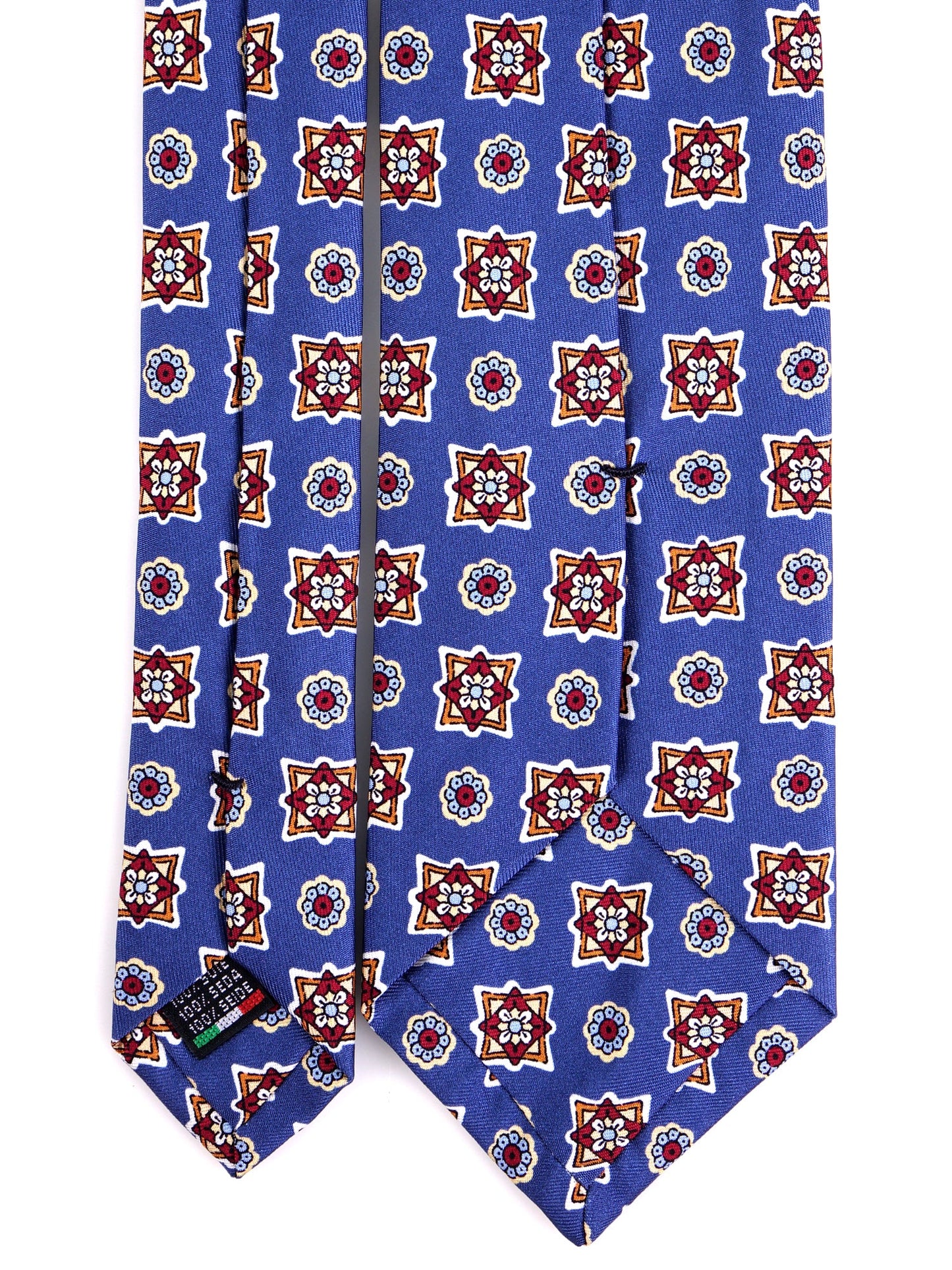 Cravatta 3 pieghe SADIE in seta stampata blu