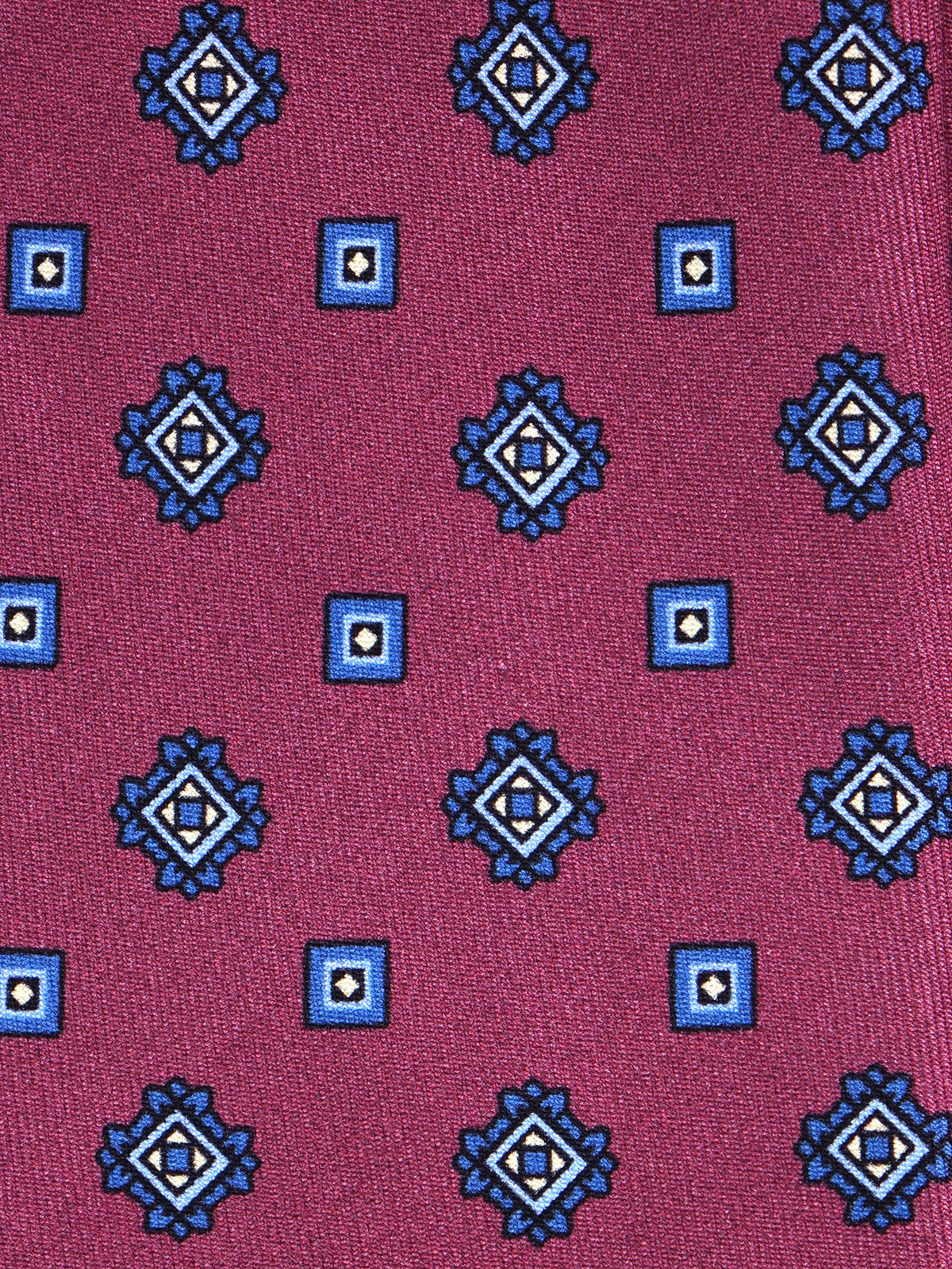 Burgundy 3-fold SALERNO tie in printed silk