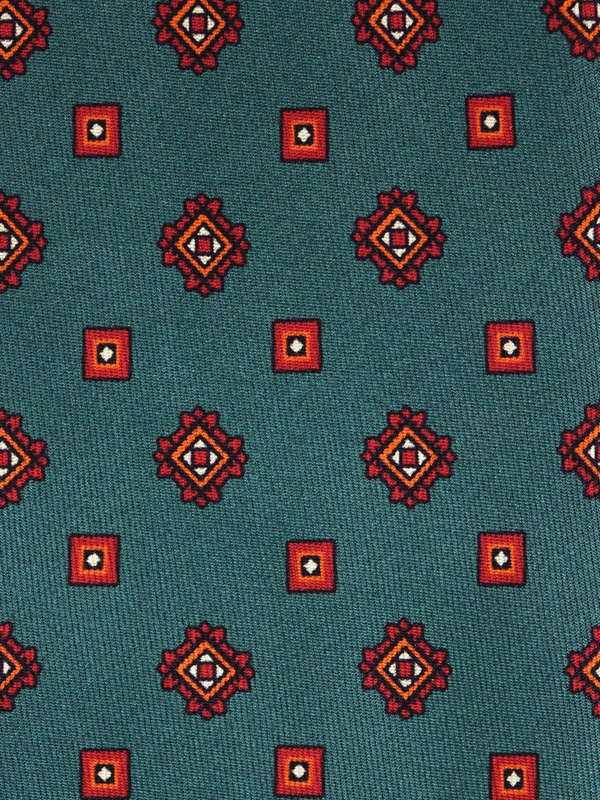 Green SALERNO printed silk 3-fold tie