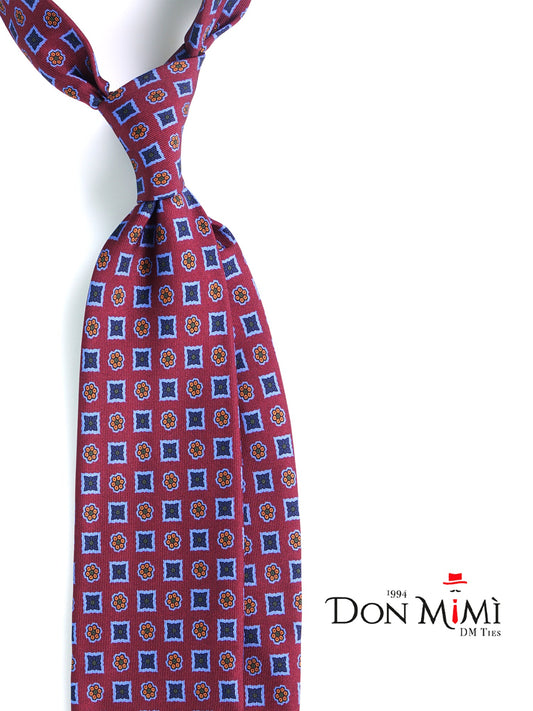 SALFRIEL 3-fold tie in burgundy madder silk