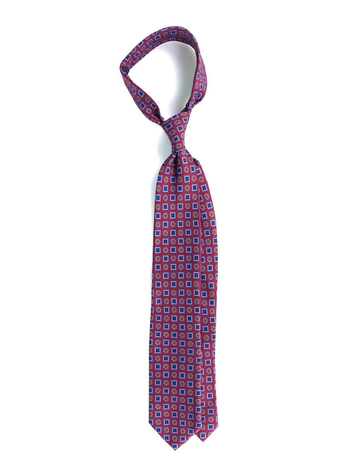 SALFRIEL 3-fold tie in burgundy madder silk