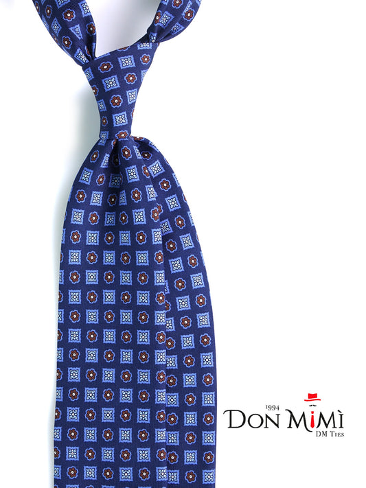 SALFRIEL 3-fold tie in navy blue madder silk